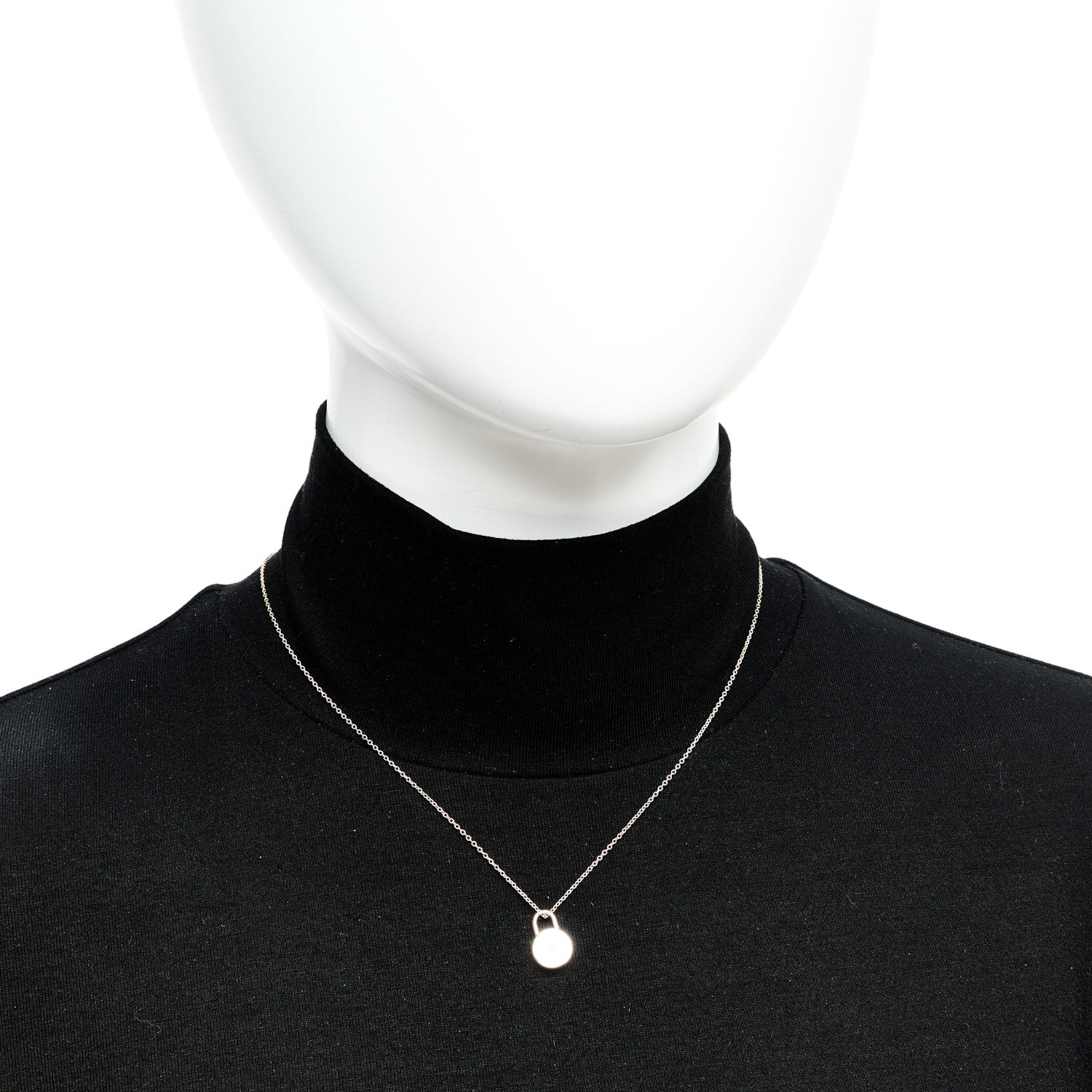 Sterling Silver Diamond 1837 Circle Lock Necklace - Image 2