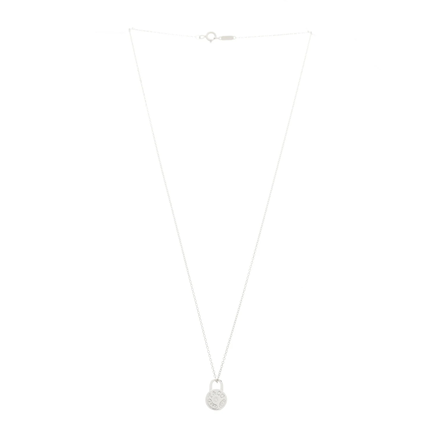 Sterling Silver Diamond 1837 Circle Lock Necklace - Image 3