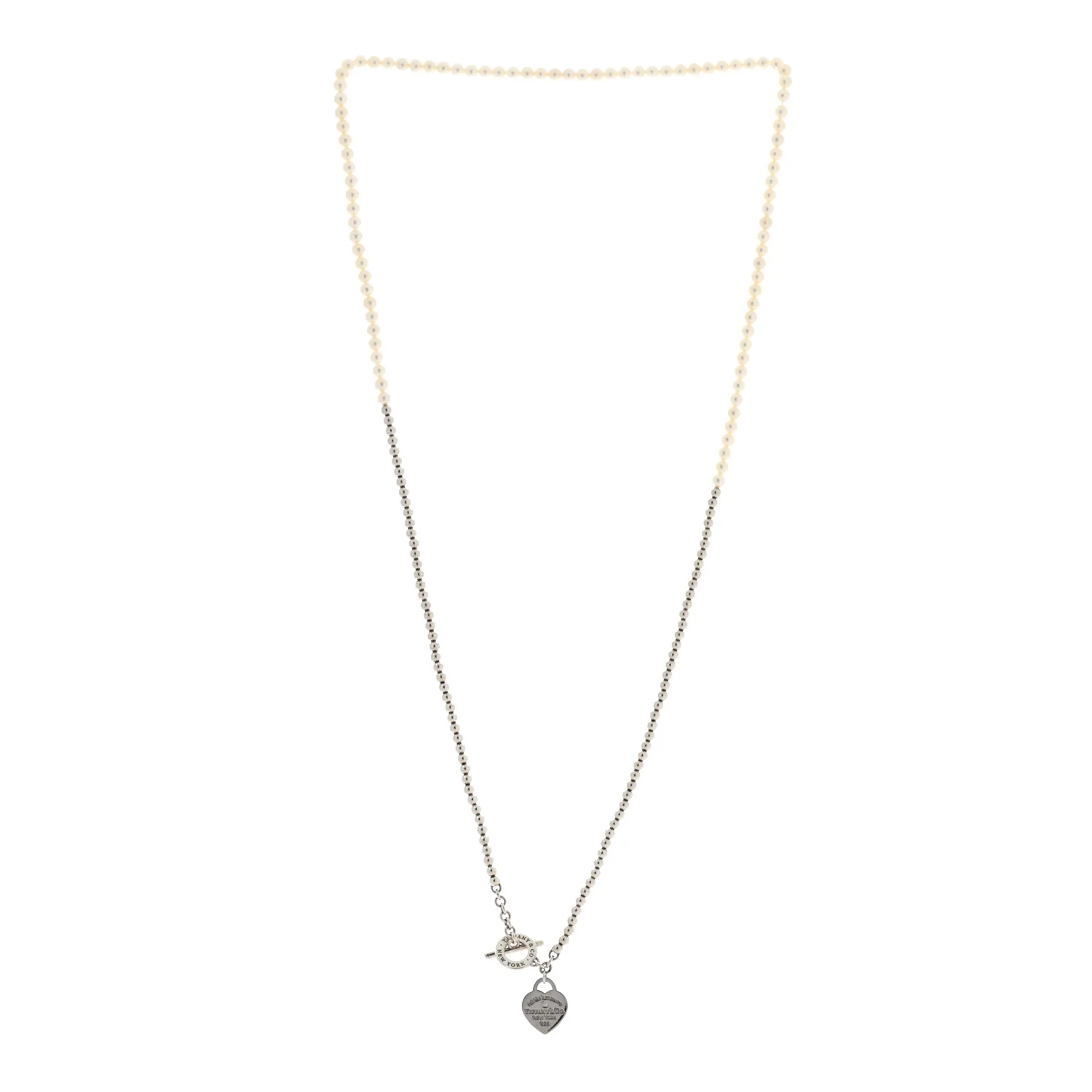 Sterling Silver Diamond Cultured Pearl Return to Tiffany Wrap Necklace - Image 3