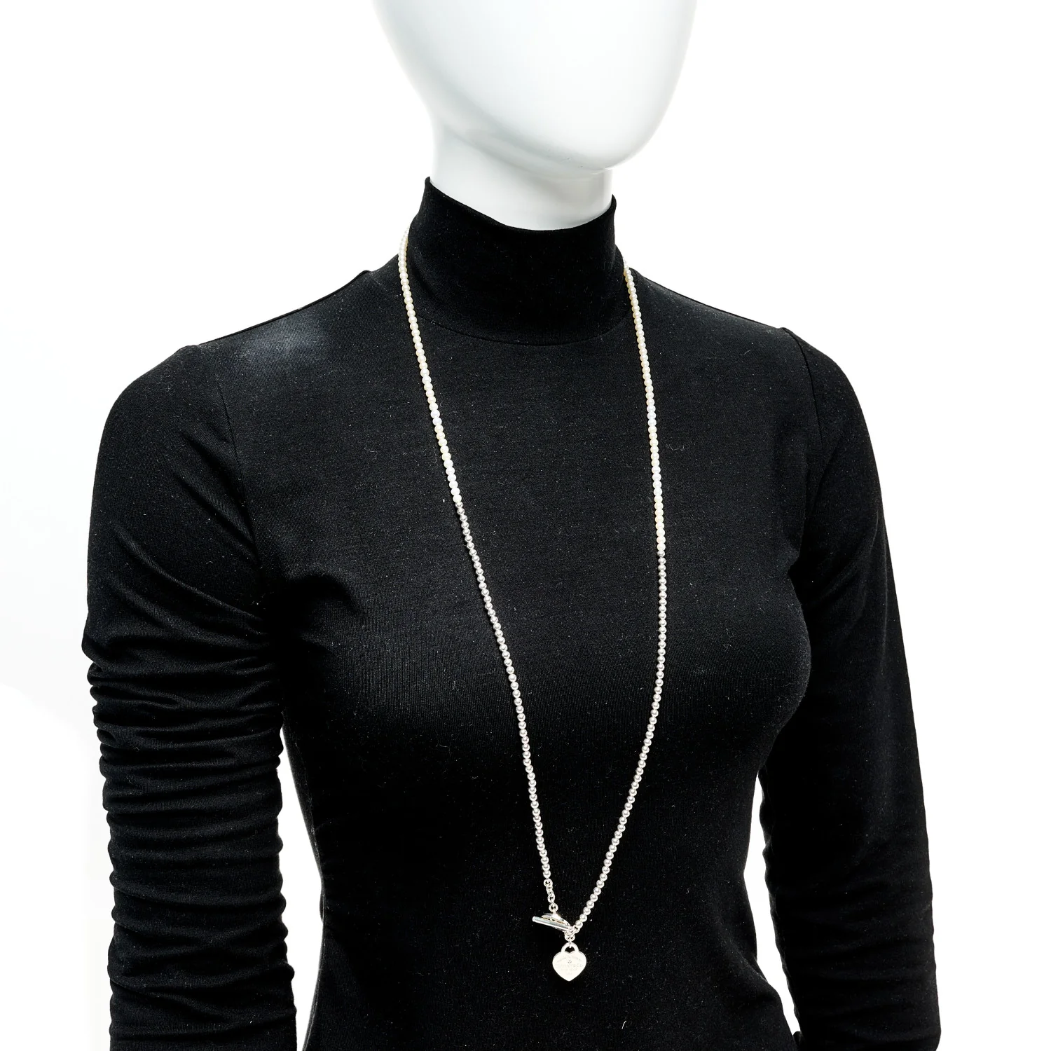 Sterling Silver Diamond Cultured Pearl Return to Tiffany Wrap Necklace - Image 6