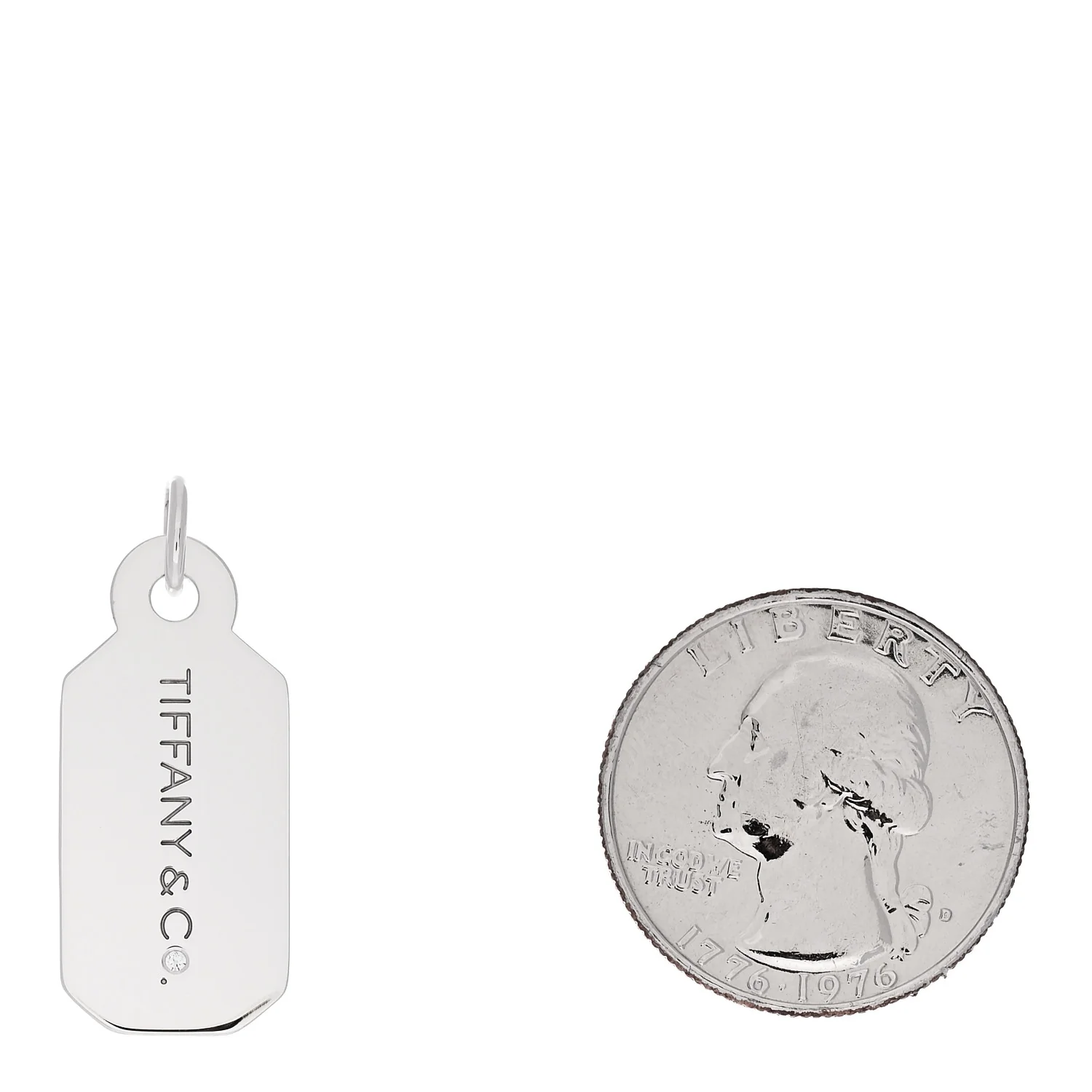 Sterling Silver Diamond Logo Tag Charm - Image 2