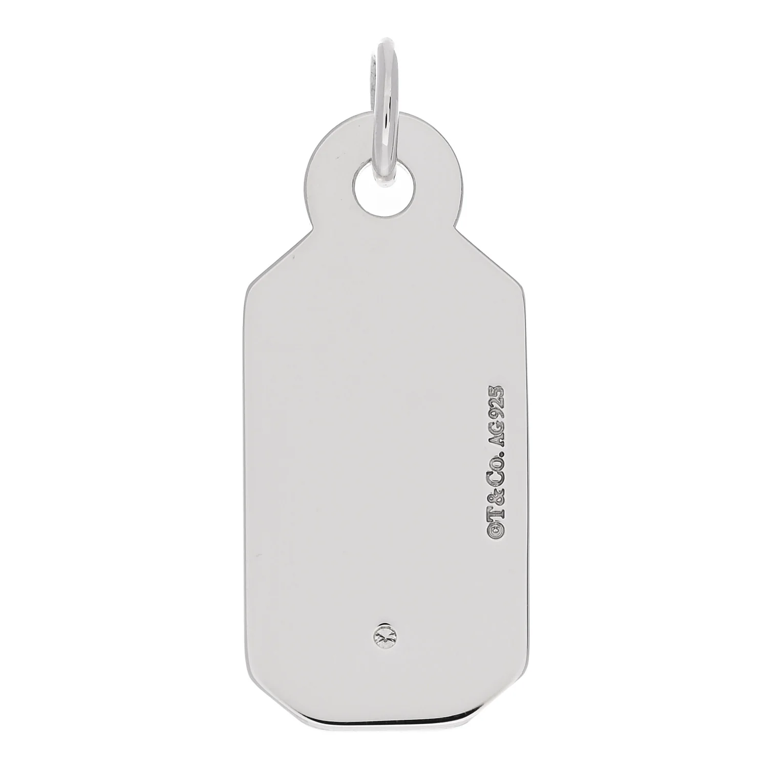 Sterling Silver Diamond Logo Tag Charm - Image 3