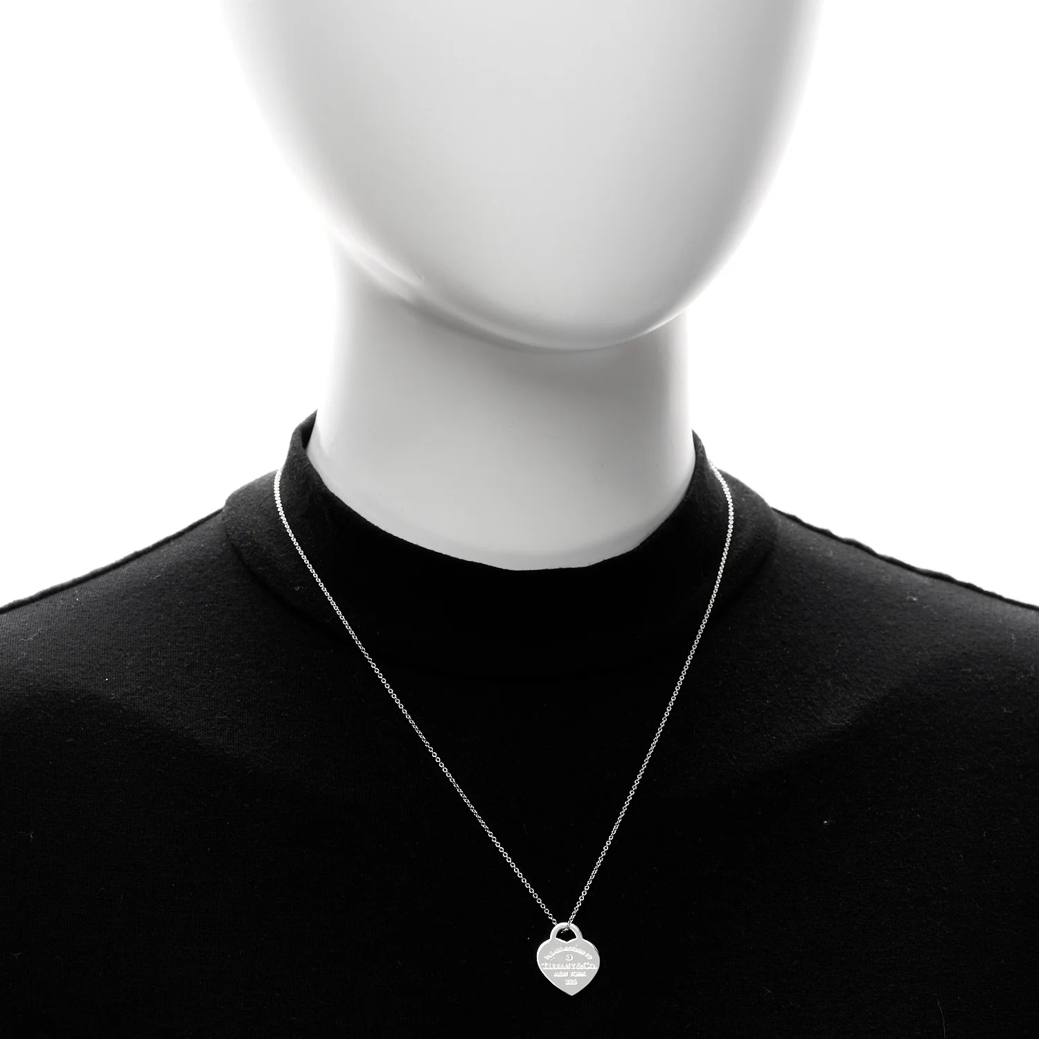 Sterling Silver Diamond Small Return to Tiffany Heart Pendant Necklace - Image 2