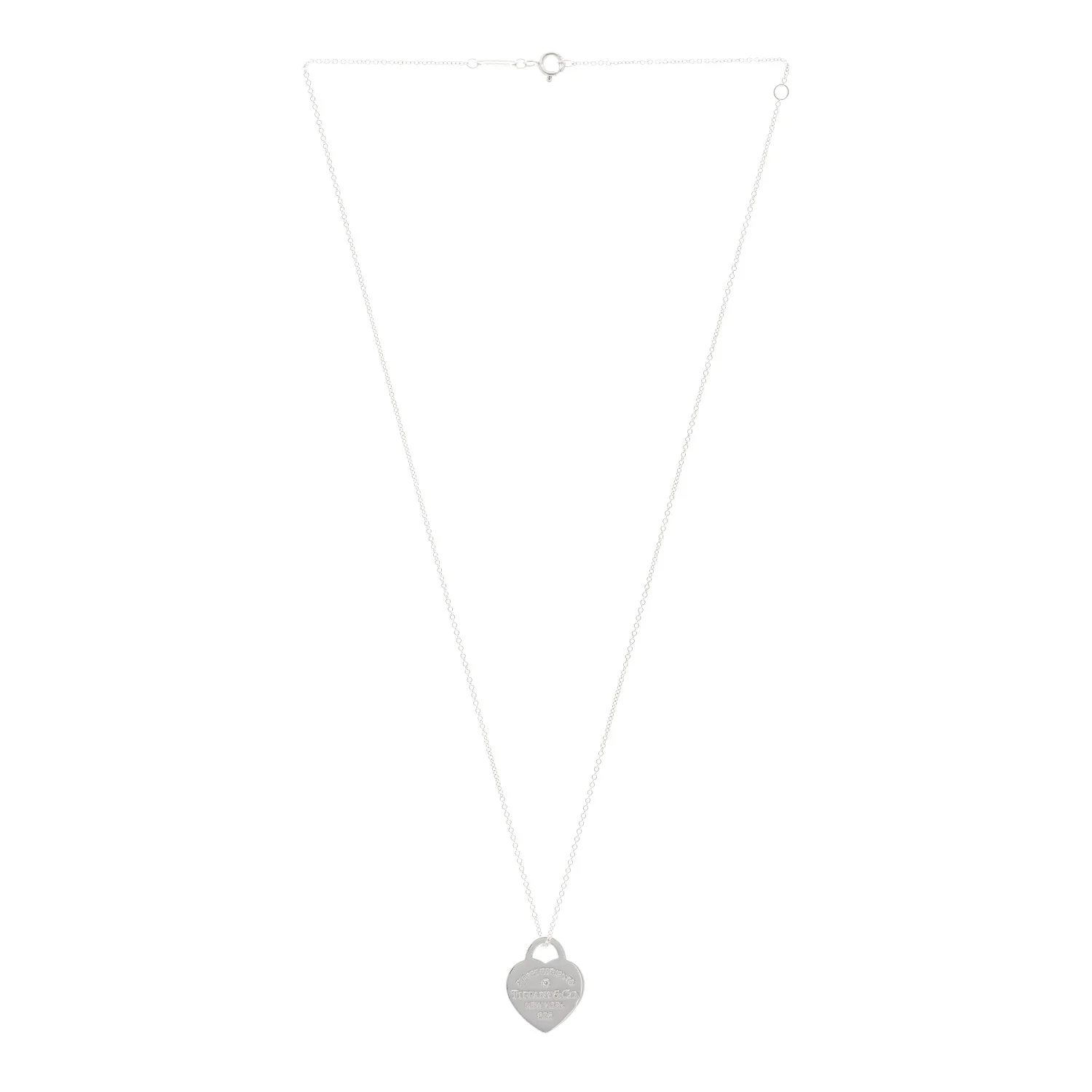 Sterling Silver Diamond Small Return to Tiffany Heart Pendant Necklace - Image 3