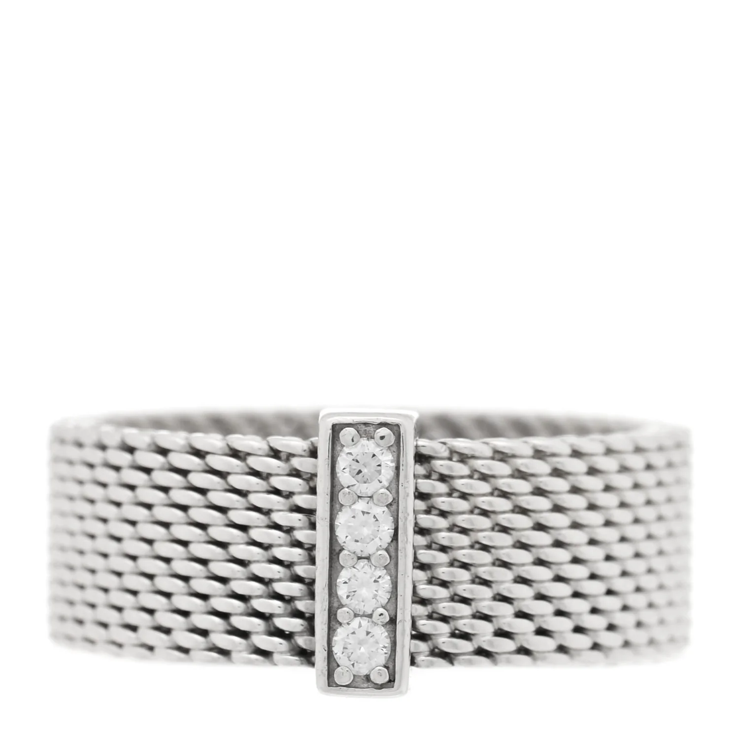 Sterling Silver Diamond Somerset Mesh Ring 49 5