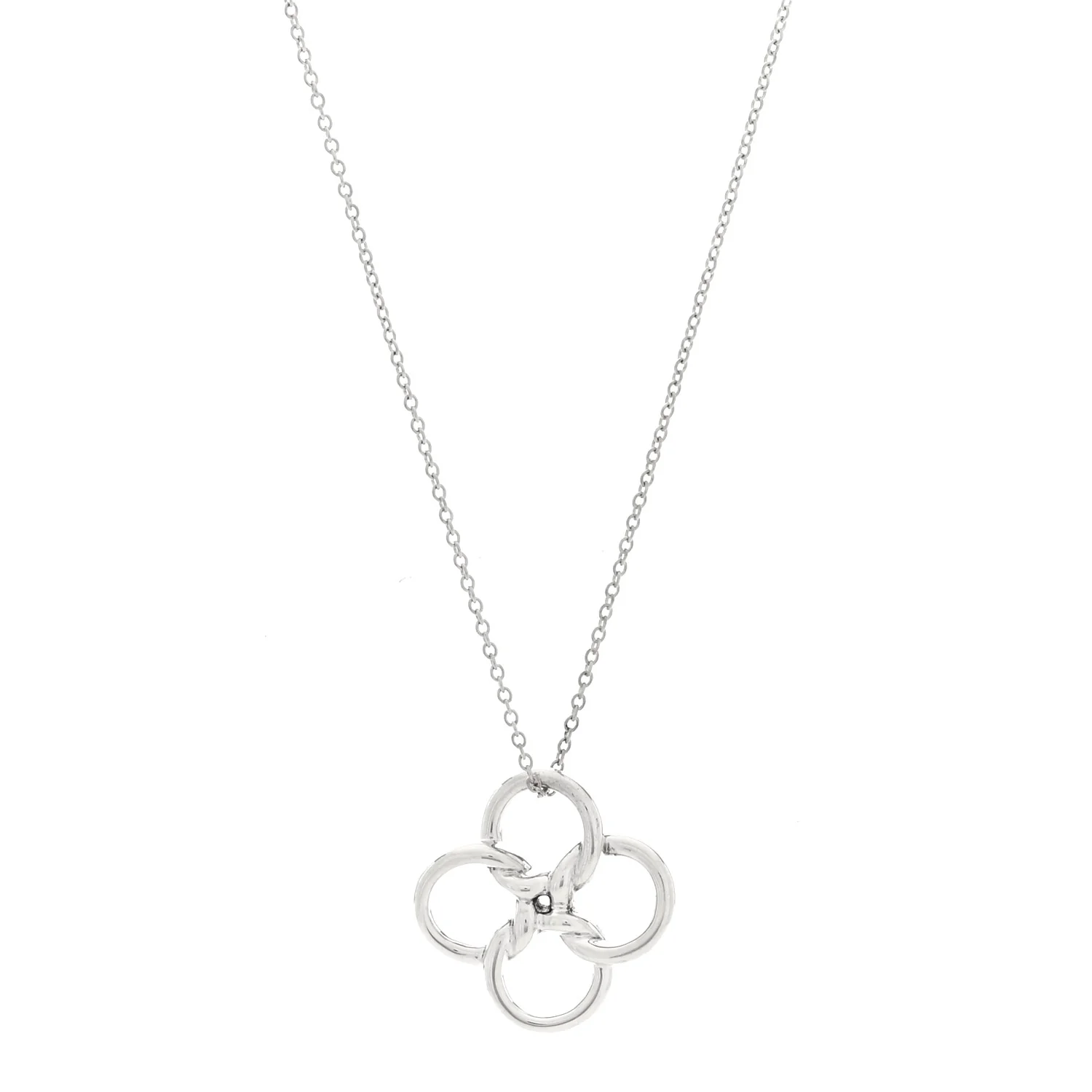 Sterling Silver Elsa Peretti Quadrifoglio Pendant Necklace