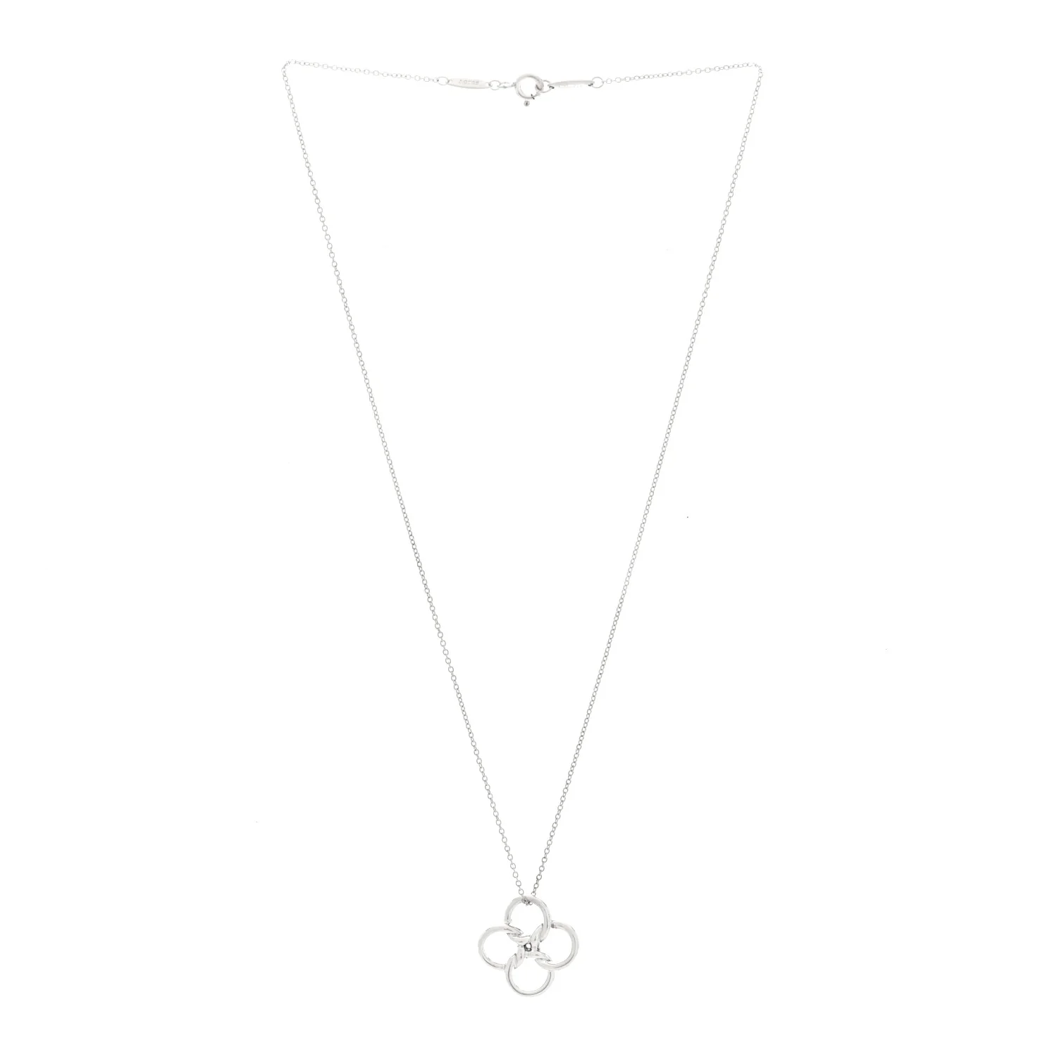 Sterling Silver Elsa Peretti Quadrifoglio Pendant Necklace - Image 3