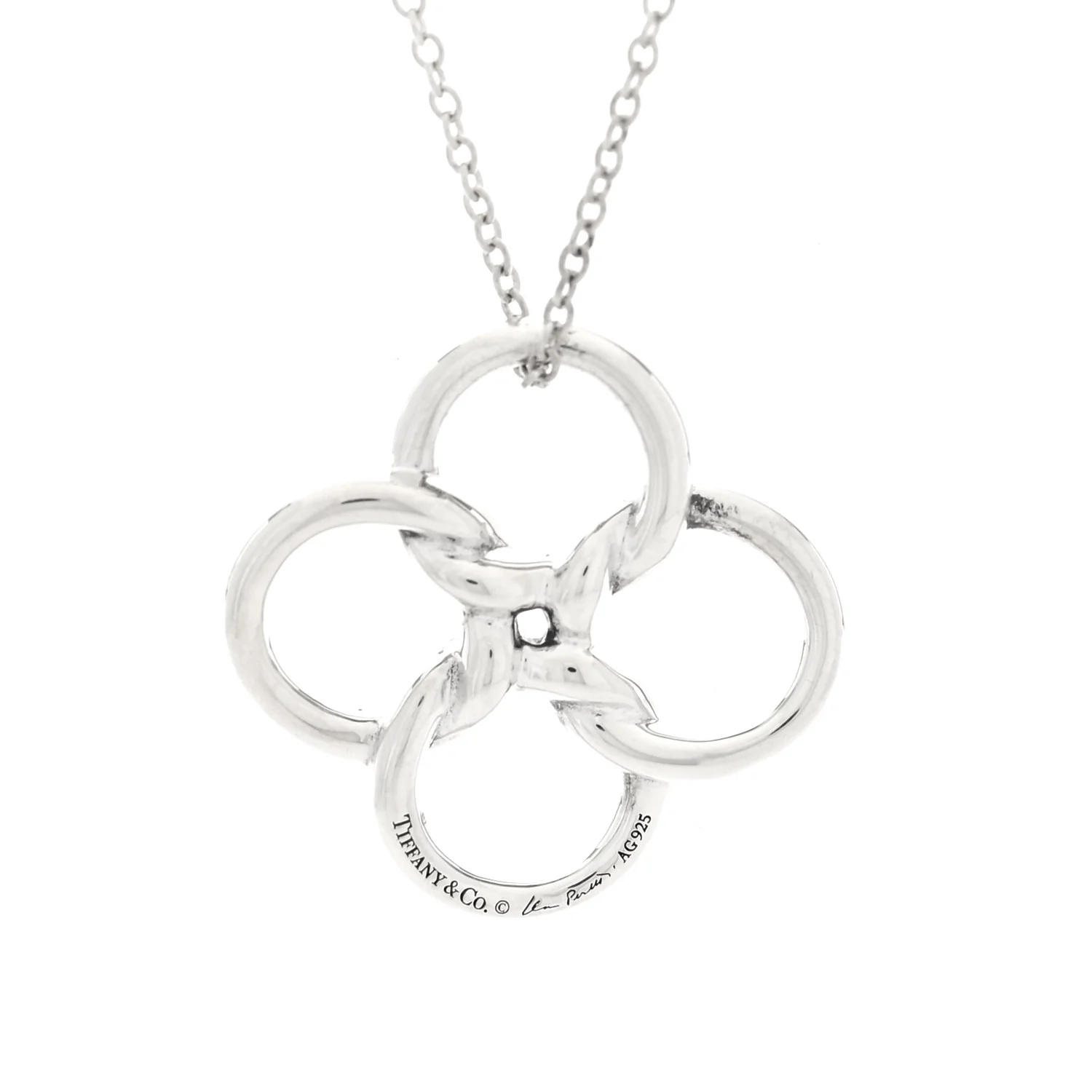 Sterling Silver Elsa Peretti Quadrifoglio Pendant Necklace - Image 4