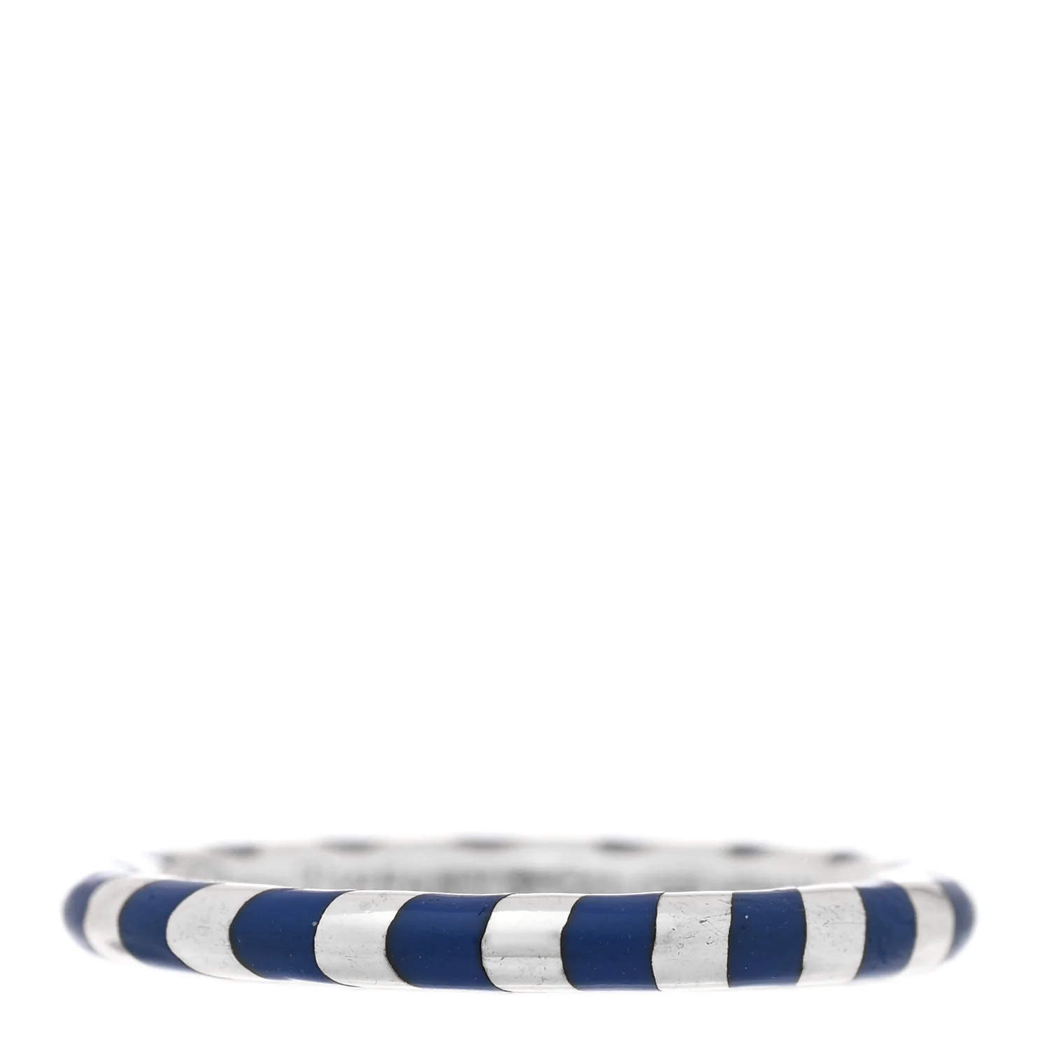 Sterling Silver Enamel Candy Cane Ring 50 5.5 Blue