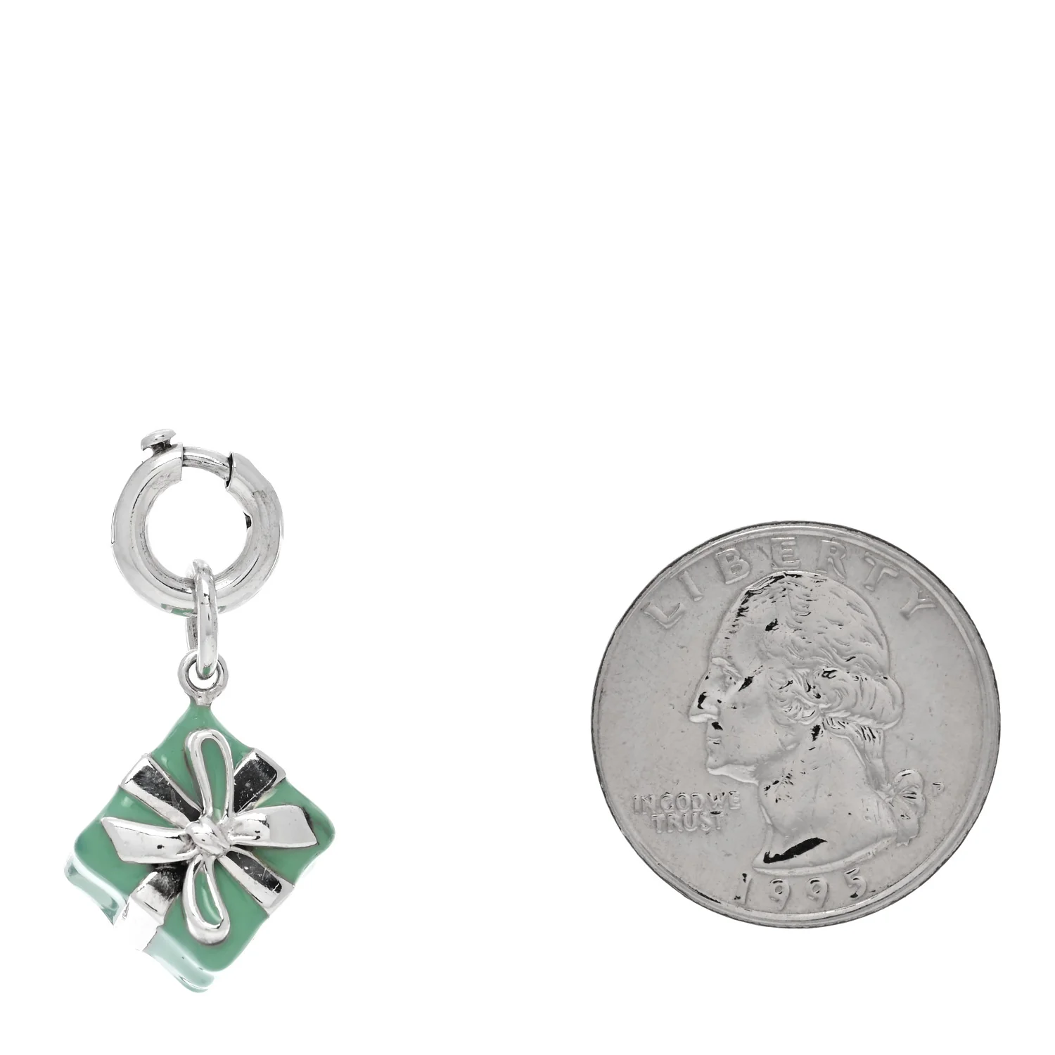 Sterling Silver Enamel Gift Box Charm Blue - Image 2