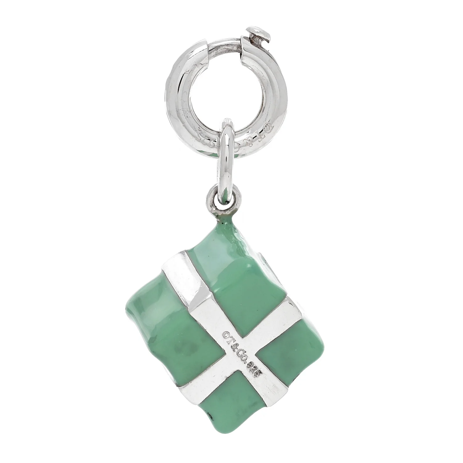 Sterling Silver Enamel Gift Box Charm Blue - Image 3