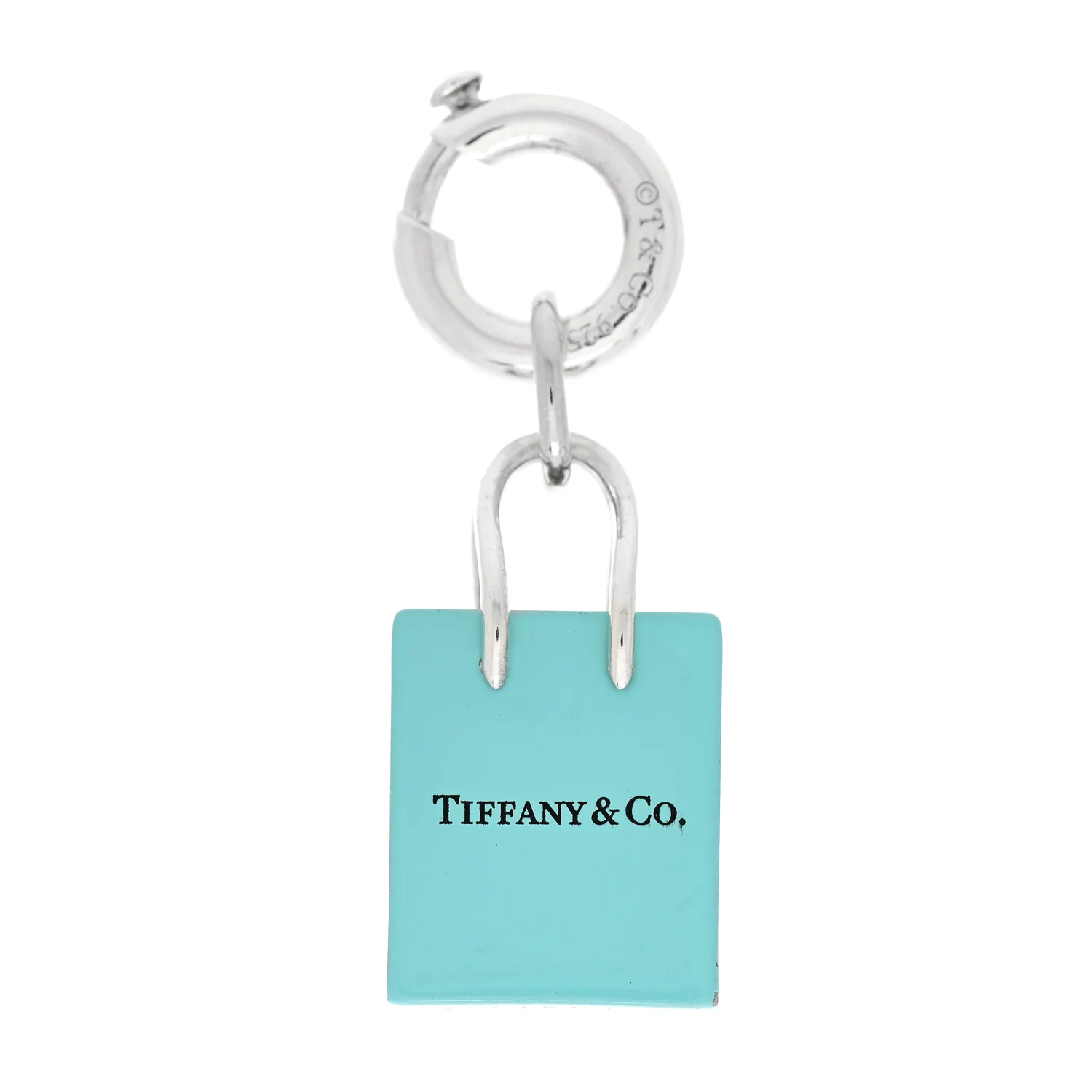 Sterling Silver Enamel Shopping Bag Charm Pendant - Image 3