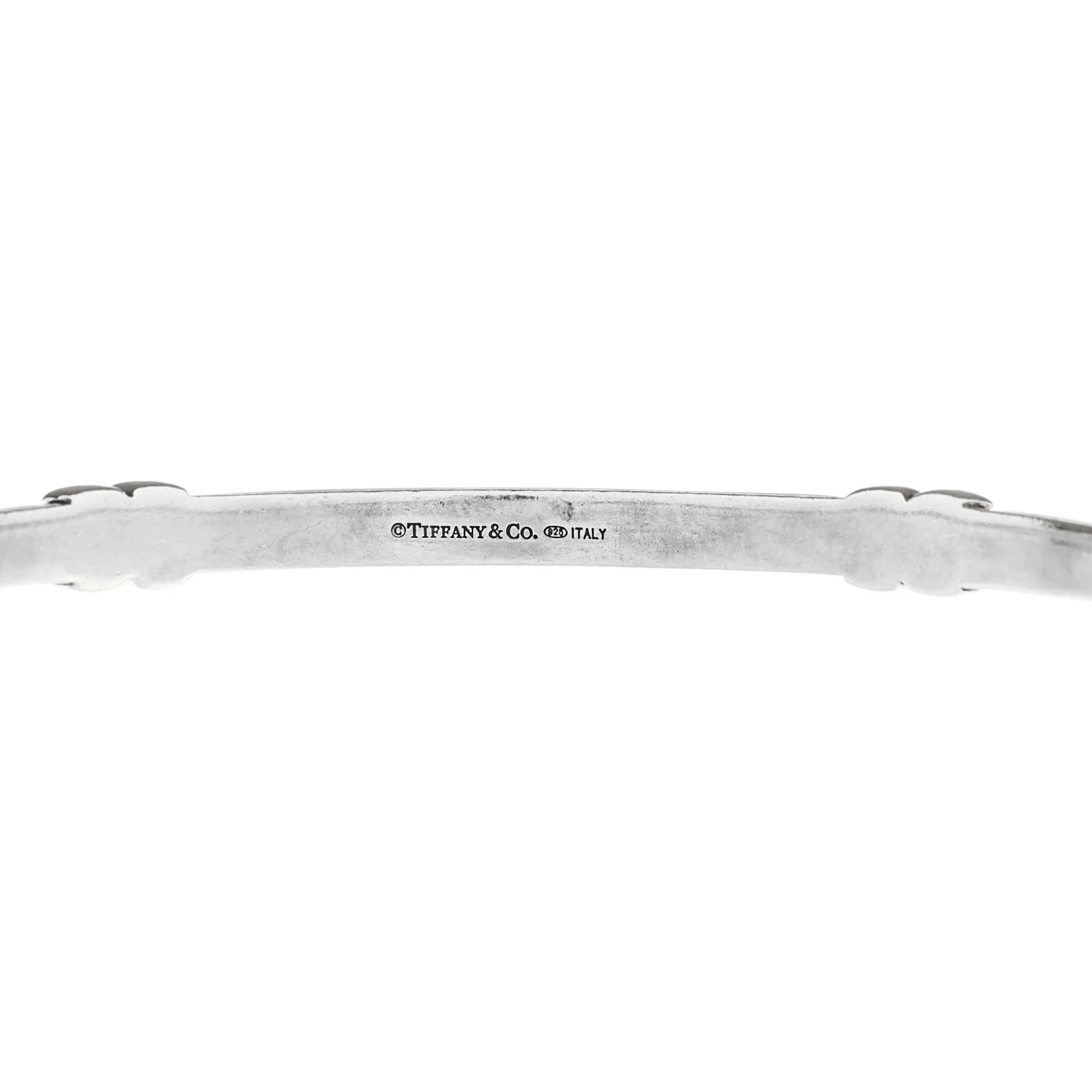 Sterling Silver Enamel Signature X Bangle Bracelet White - Image 3