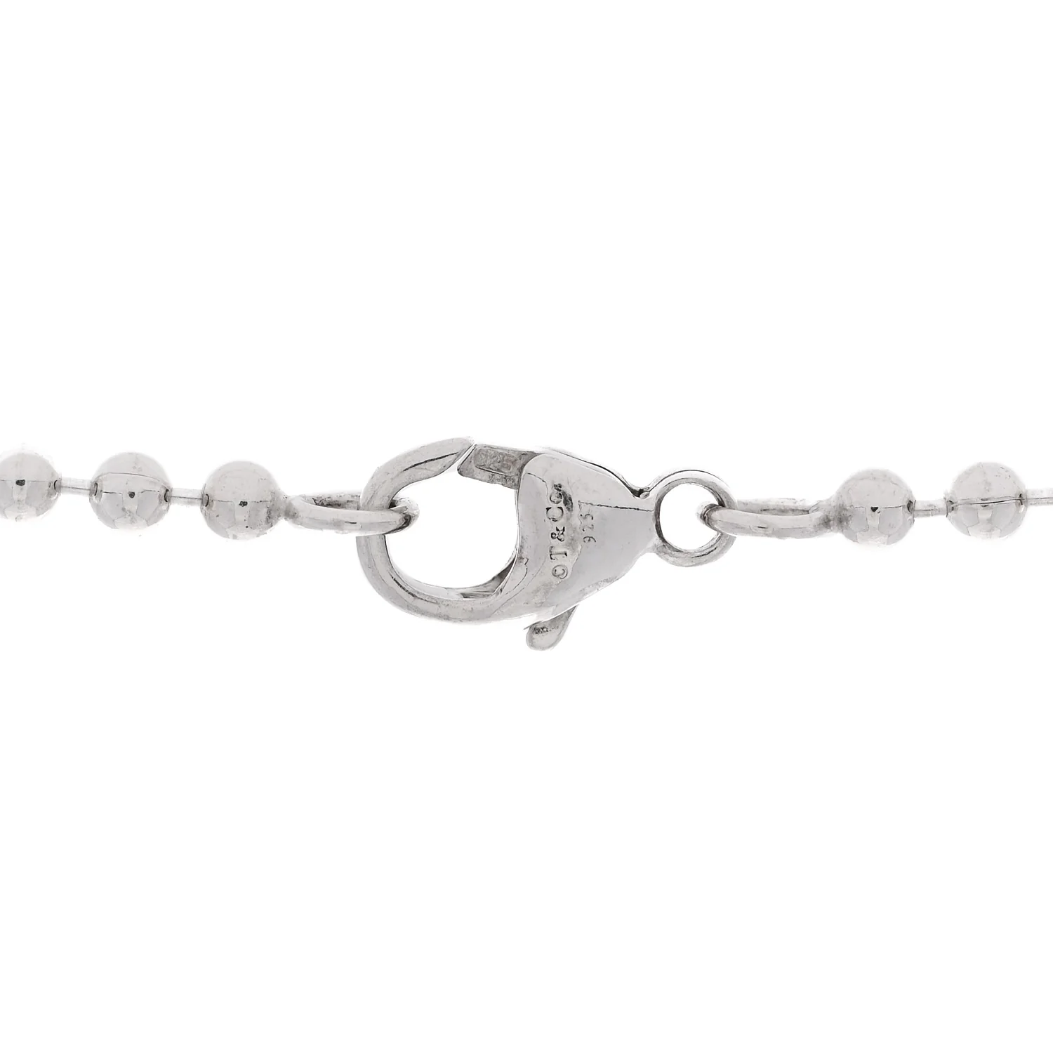 Sterling Silver Heart Key Bead Chain Pendant Necklace - Image 4
