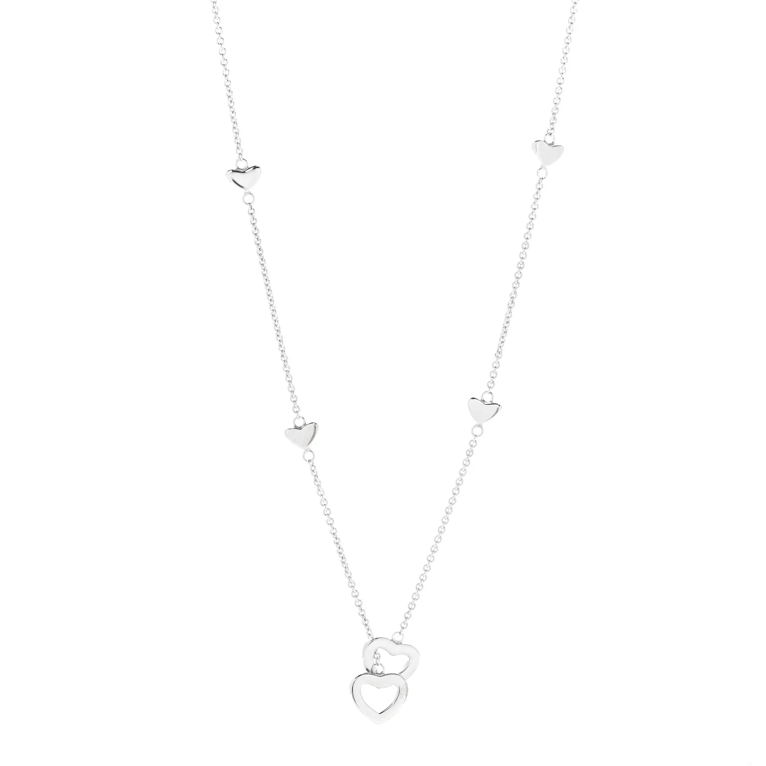 Sterling Silver Heart Lariat Necklace