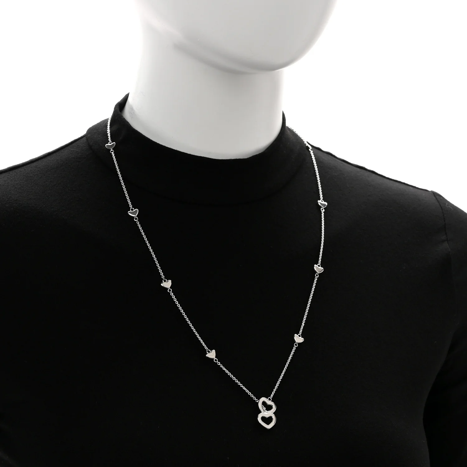 Sterling Silver Heart Lariat Necklace - Image 2