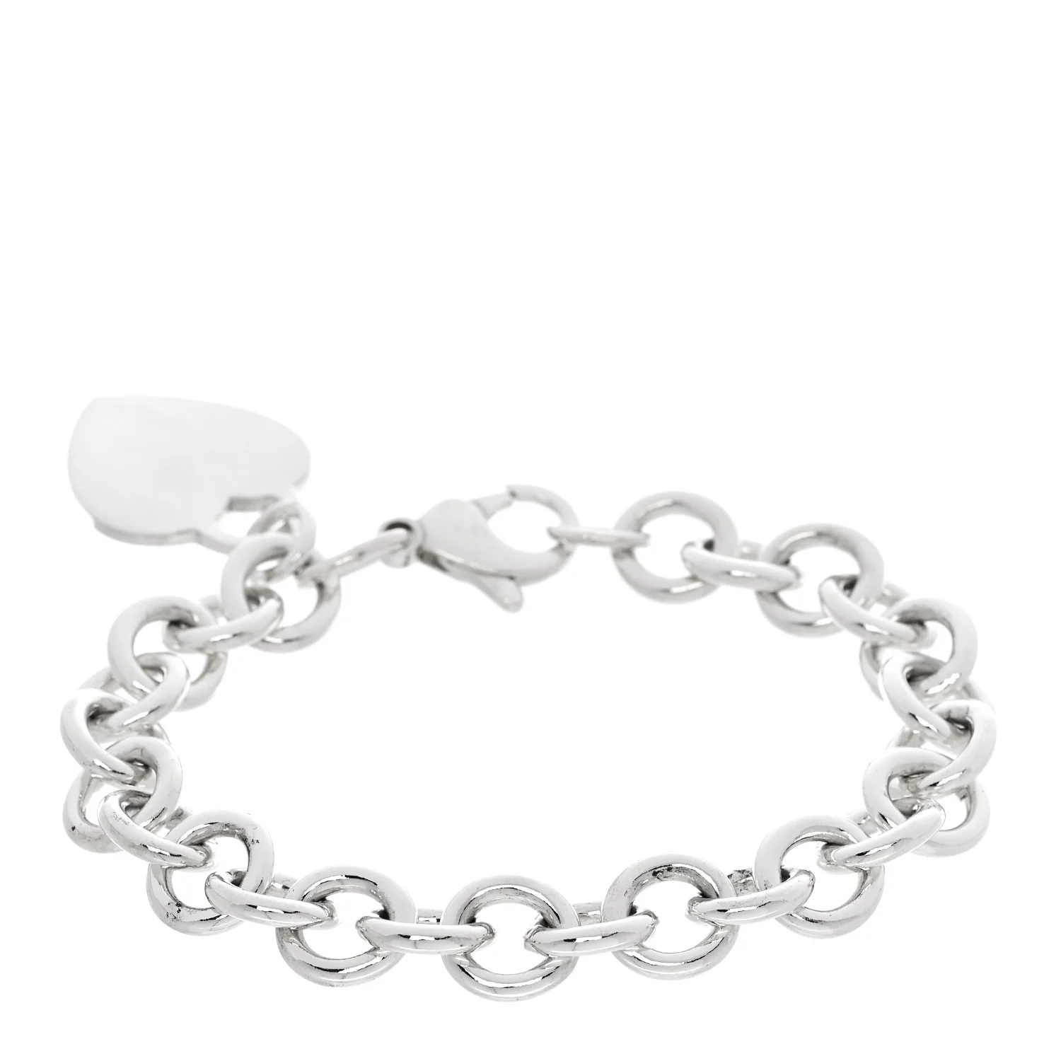 Sterling Silver Heart Tag Charm Bracelet - Image 2