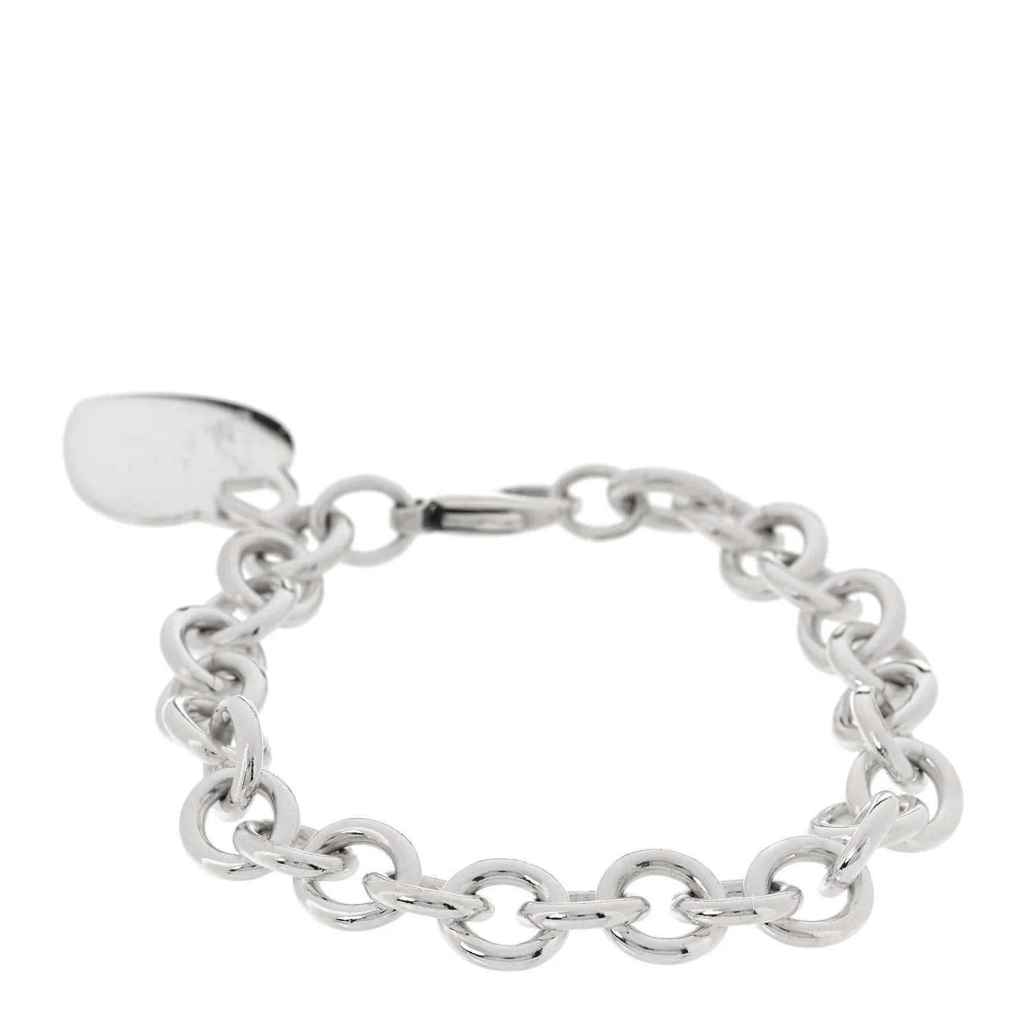 Sterling Silver Heart Tag Charm Bracelet - Image 2