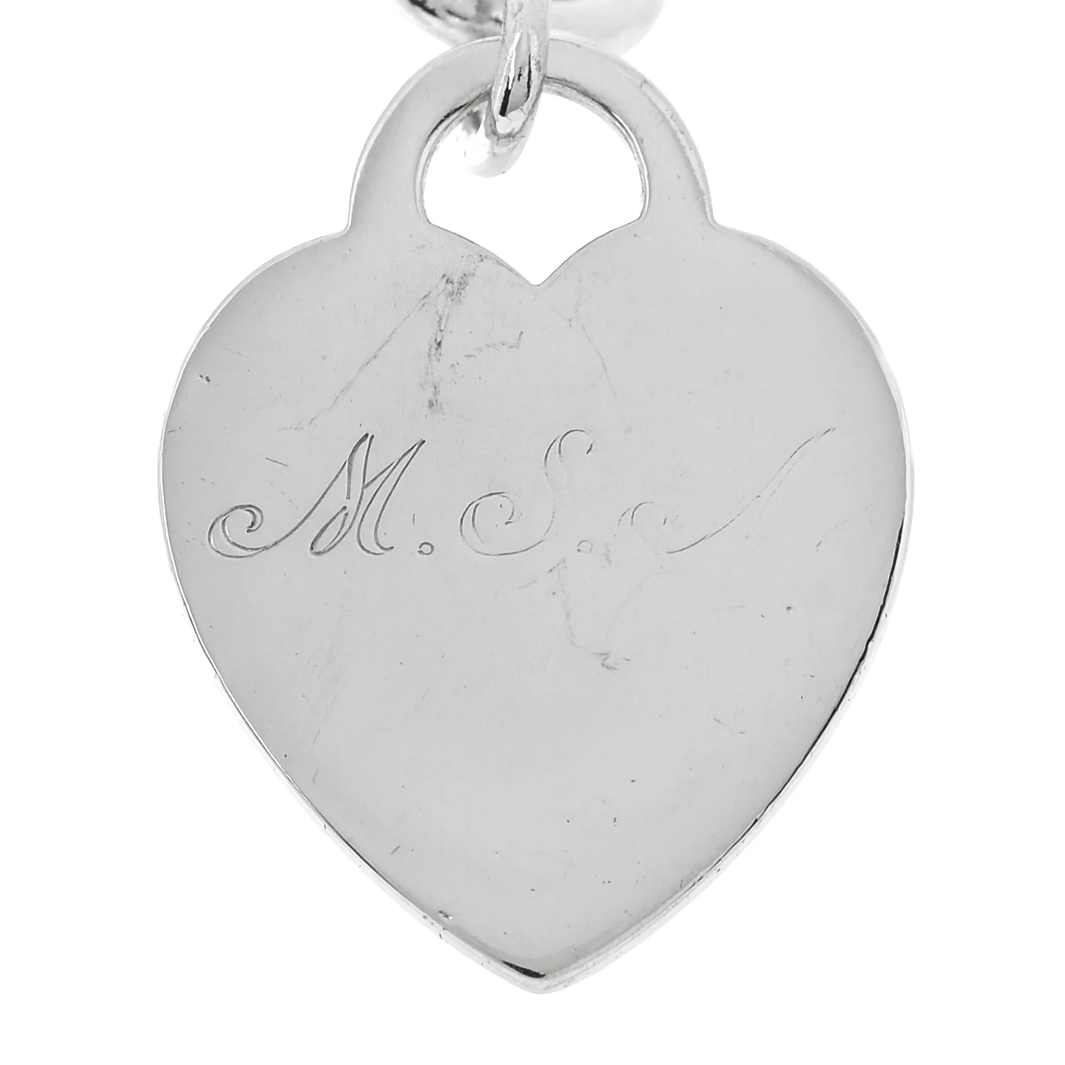 Sterling Silver Heart Tag Charm Bracelet - Image 5