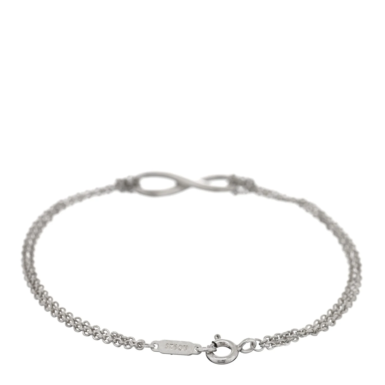 Sterling Silver Infinity Double Chain Bracelet - Image 2