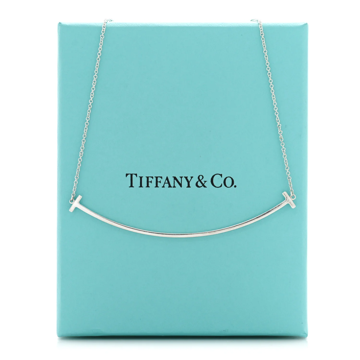 Sterling Silver Large T Smile Pendant Necklace - Image 5