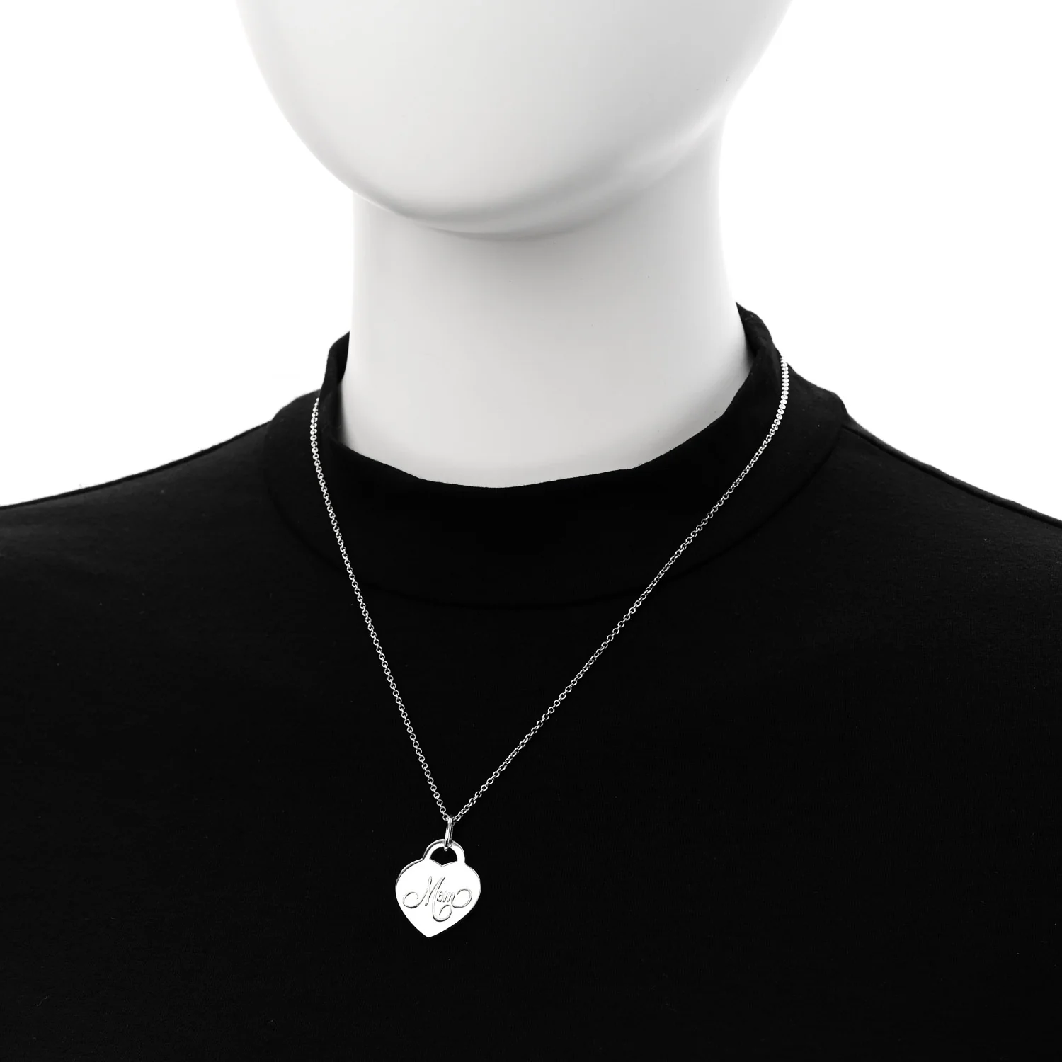 Sterling Silver Mom Heart Tag Pendant Necklace - Image 2