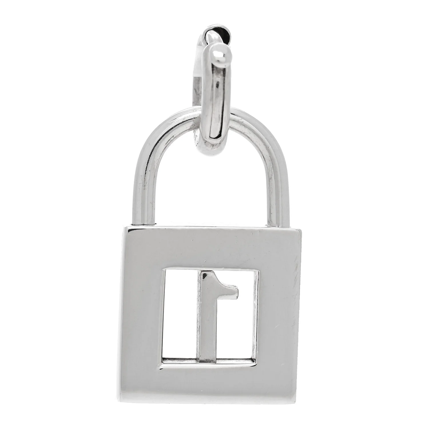 Sterling Silver No 1 Lock Charm Pendant - Image 3