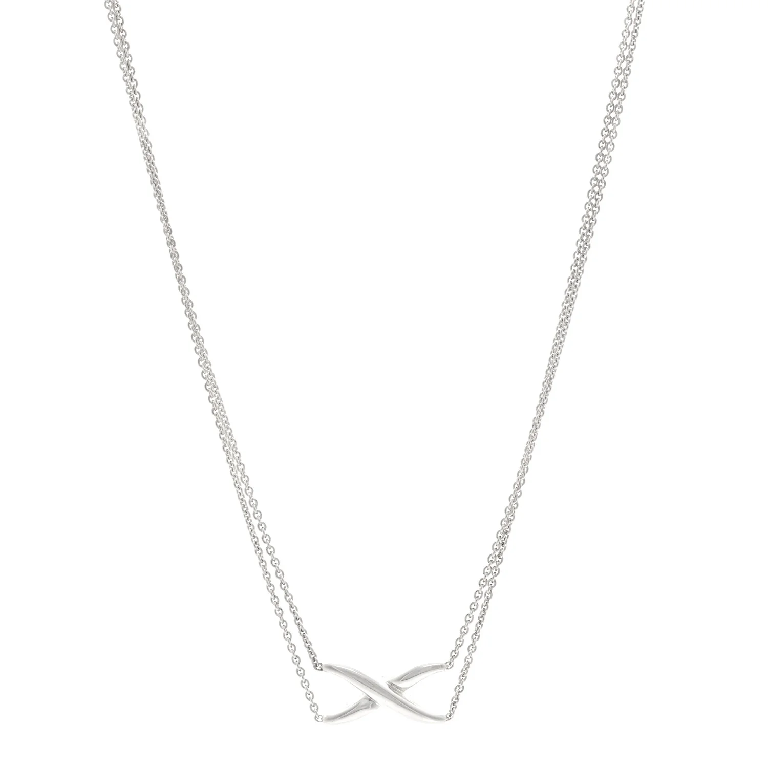 Sterling Silver Paloma Picasso Double Chain X Pendant Necklace