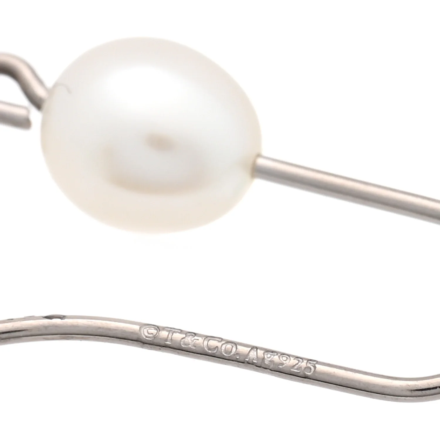 Sterling Silver Pearl Small Elsa Peretti Mesh Earrings - Image 4
