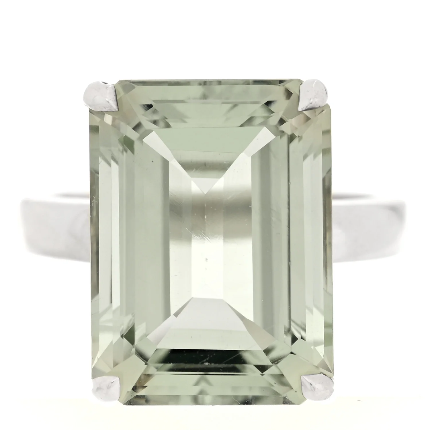 Sterling Silver Prasiolite Sparklers Cocktail Ring 52 6