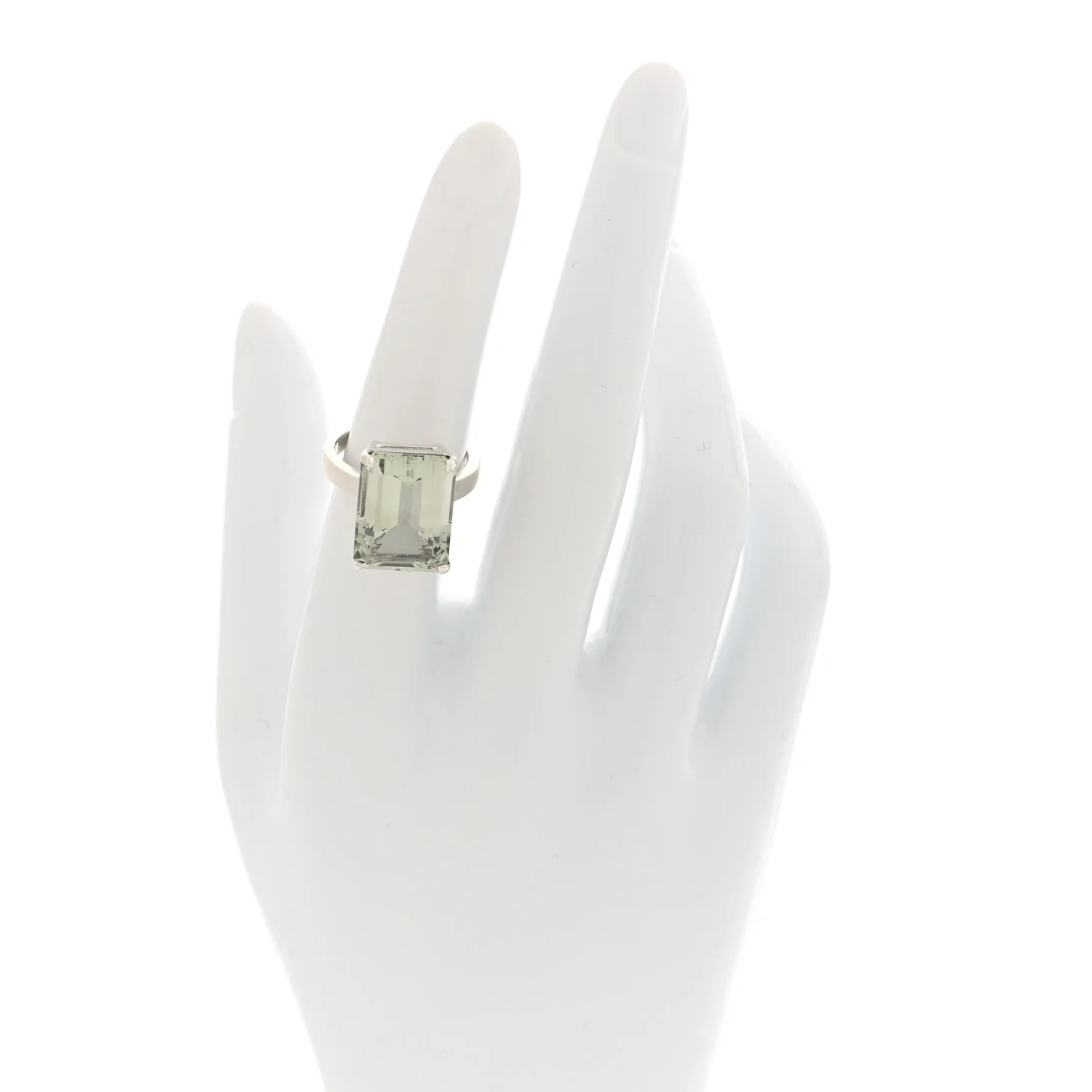 Sterling Silver Prasiolite Sparklers Cocktail Ring 52 6 - Image 2