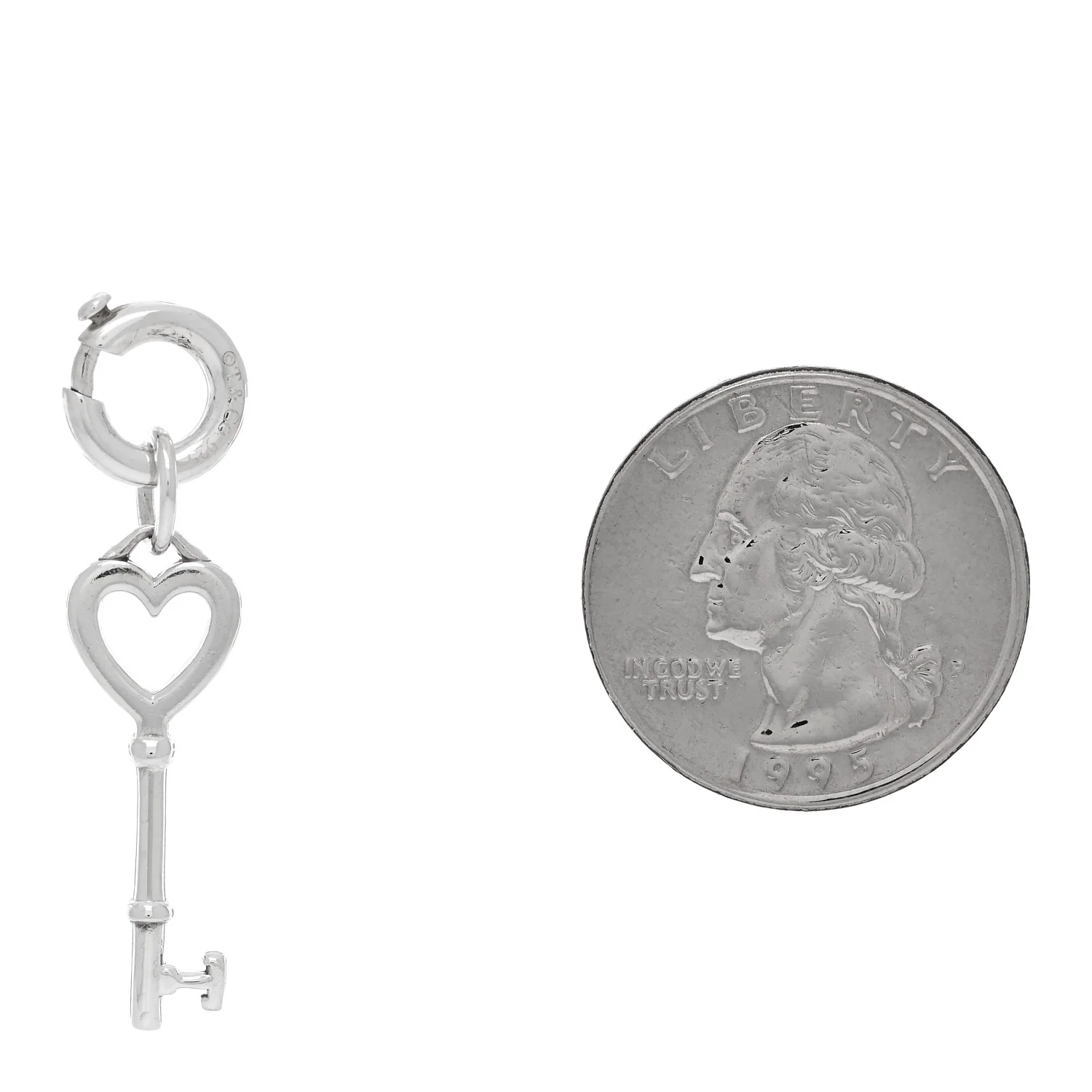 Sterling Silver Small Heart Key Pendant - Image 2