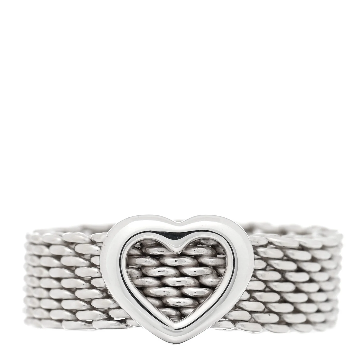 Sterling Silver Somerset Mesh Heart Ring 52 6