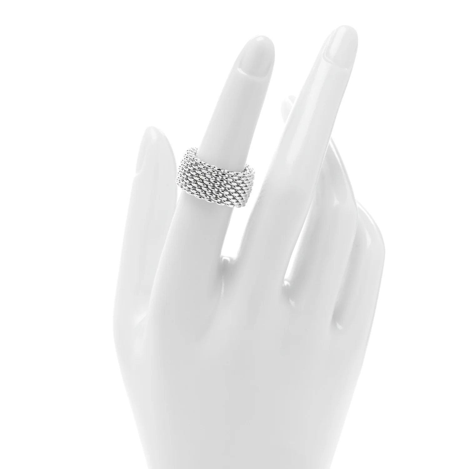 Sterling Silver Somerset Mesh Ring 51 5.75 - Image 2
