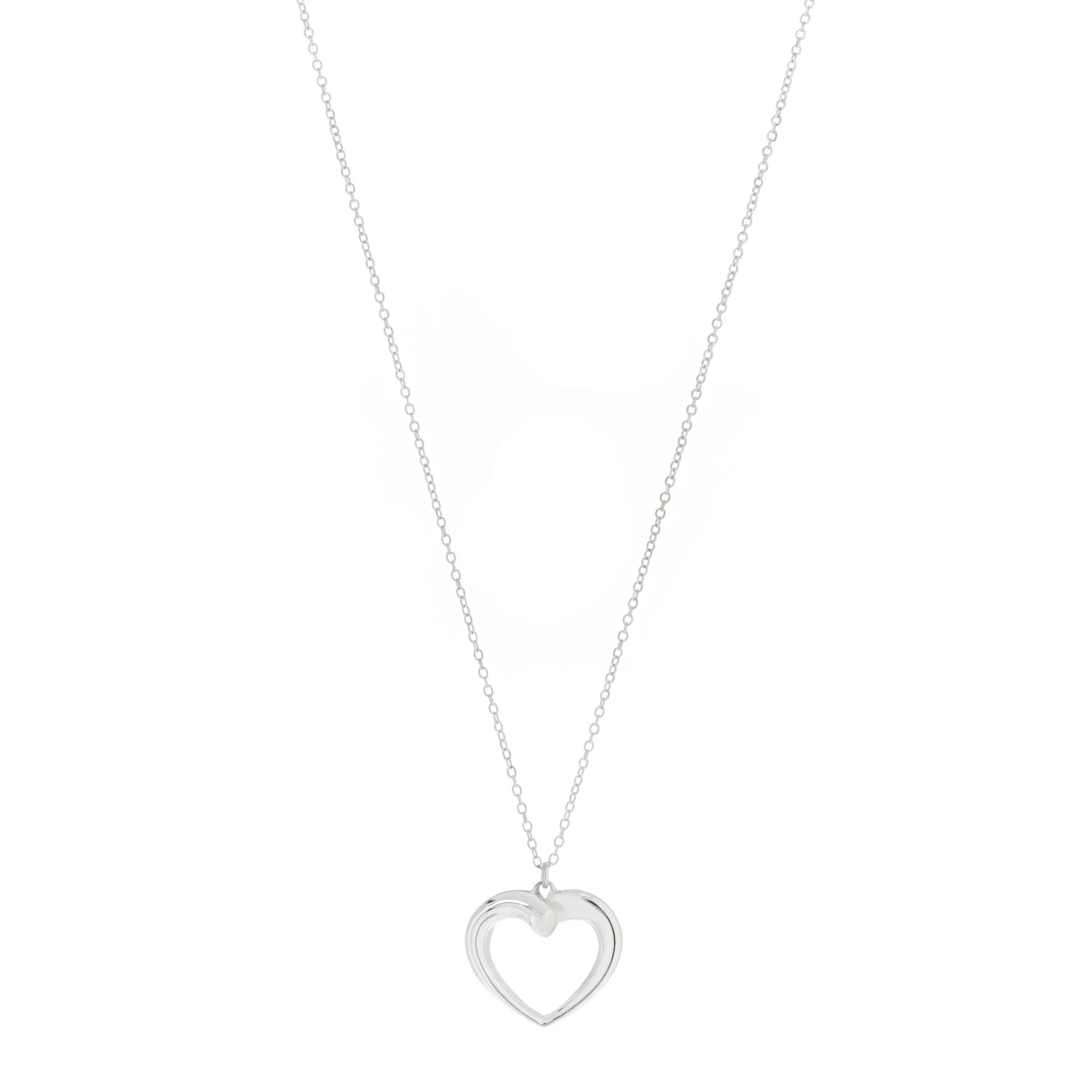 Sterling Silver Twist Heart Pendant Necklace