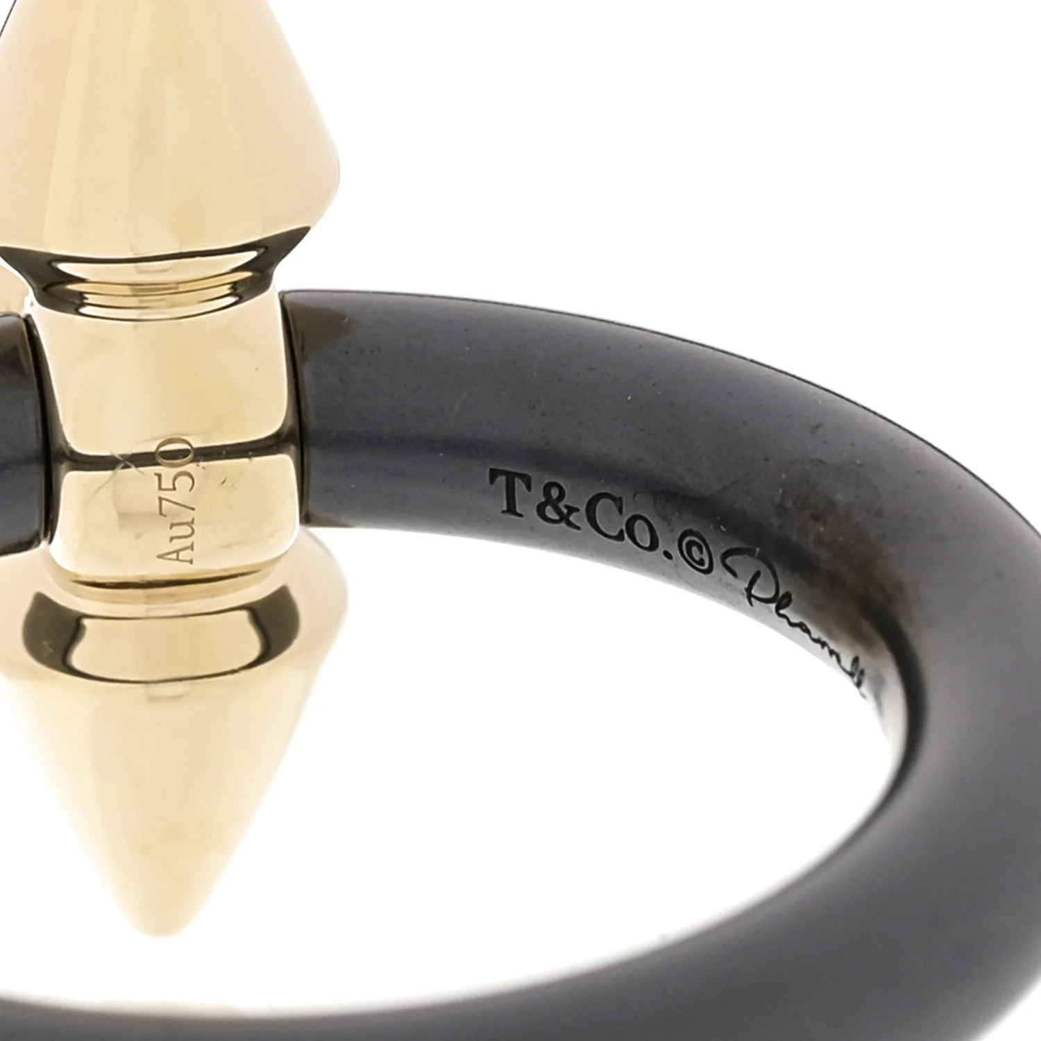 X PHARRELL 18K Yellow Gold Titanium Diamond Tiffany Titan Ring 54 7 - Image 4