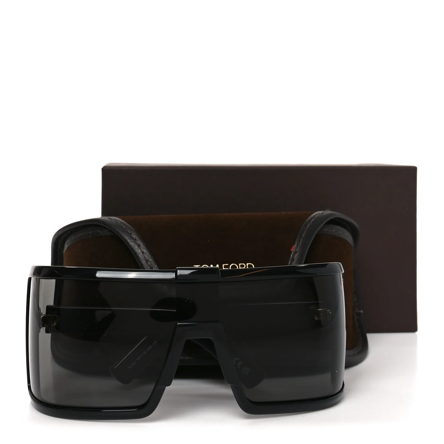 Acetate Parker Square Shield Sunglasses TF1118 Black - Image 7