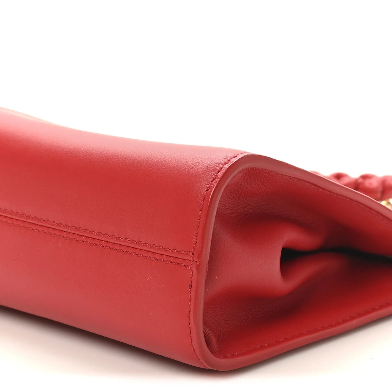 Calfskin Cosmo T Lock Chain Bag Red - Image 9