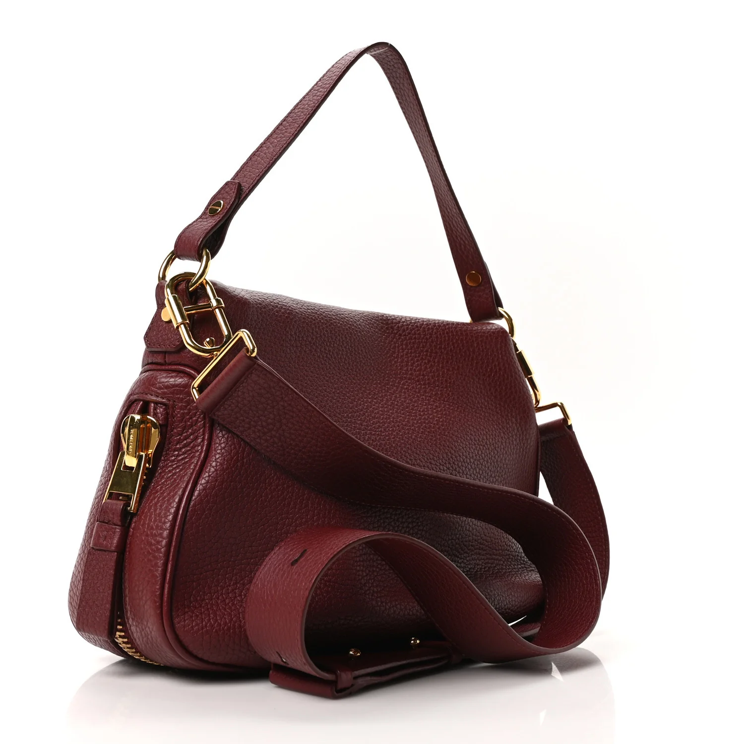 Grained Calfskin Medium Jennifer Crossbody Cabernet - Image 3