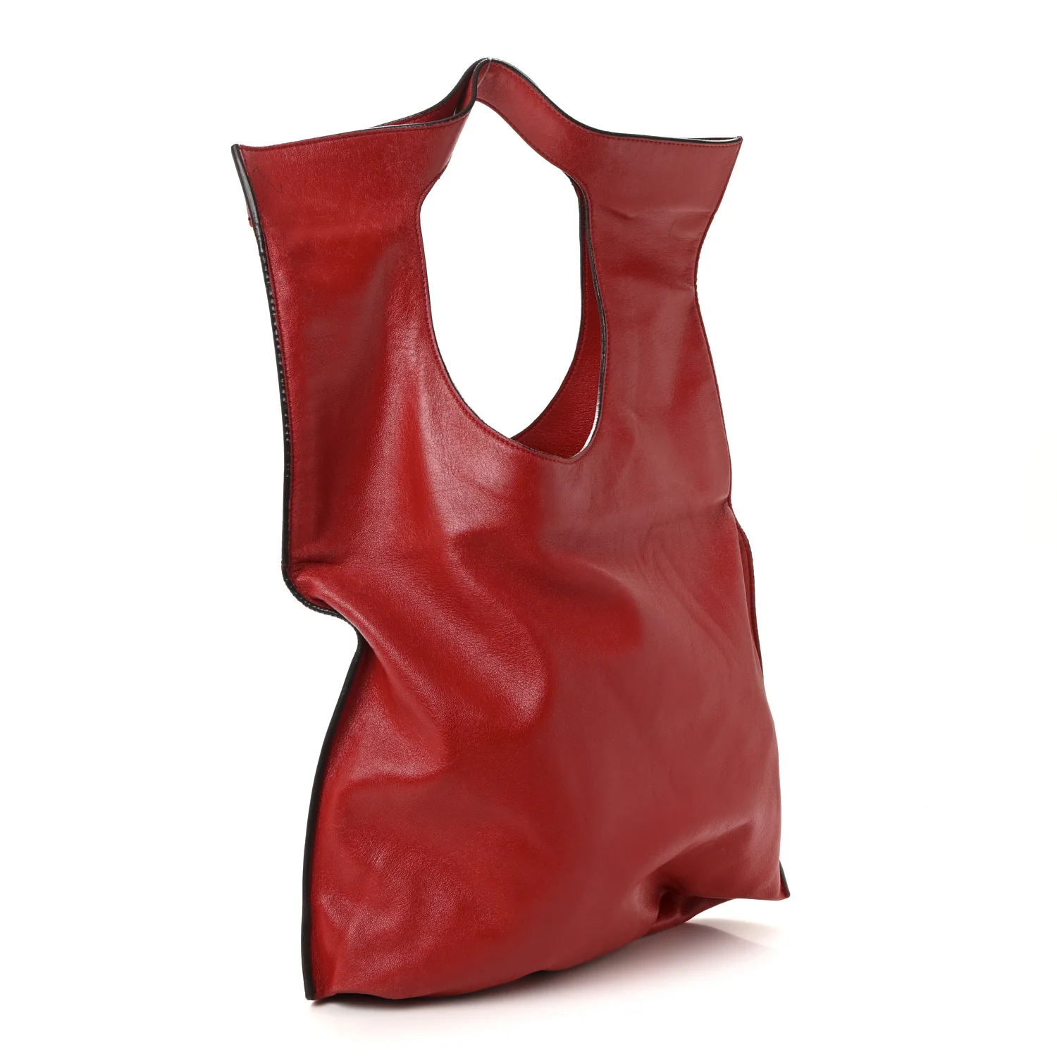 Ramskin Large Alix Padlock Zip Shoulder Bag Flame Red - Image 4