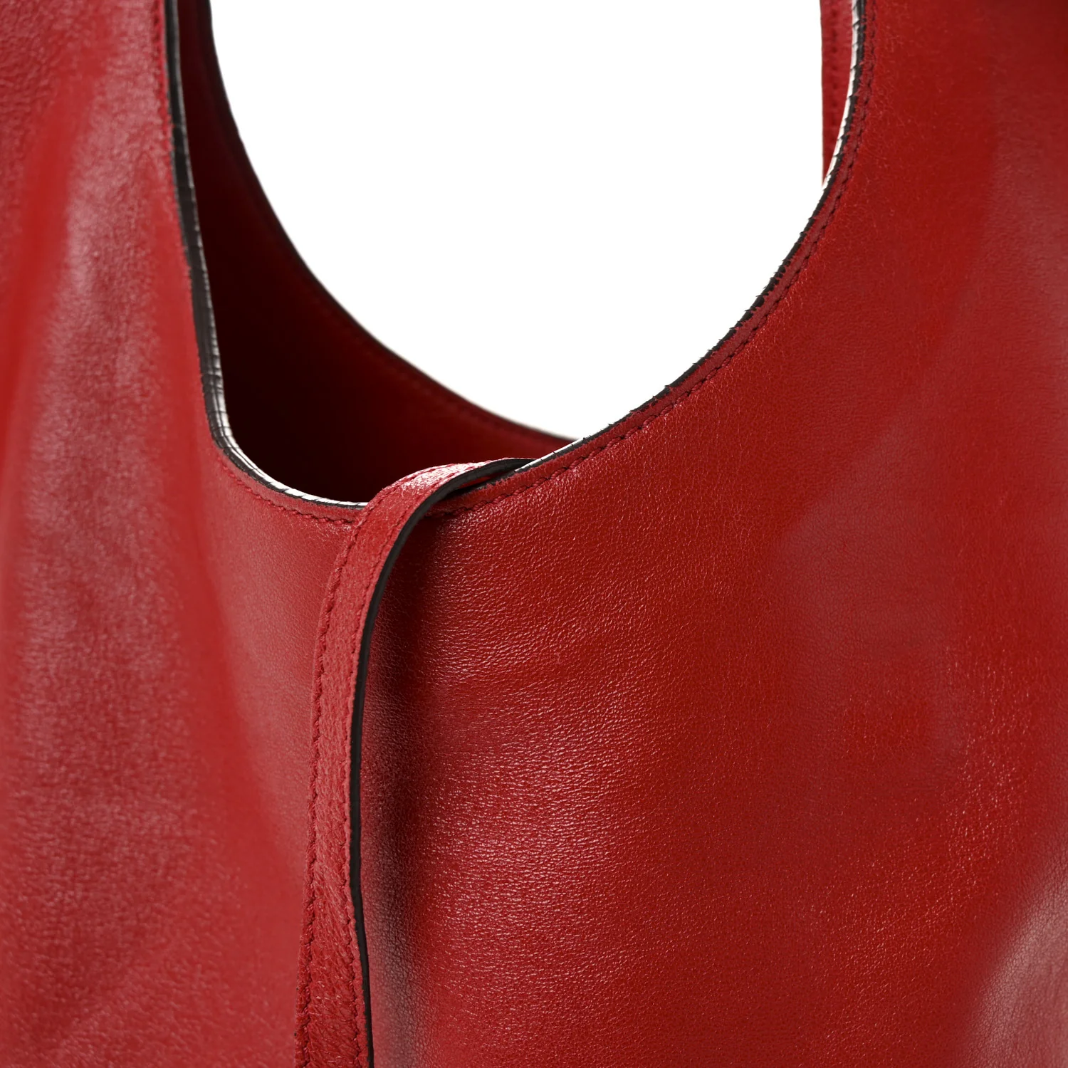 Ramskin Large Alix Padlock Zip Shoulder Bag Flame Red - Image 8