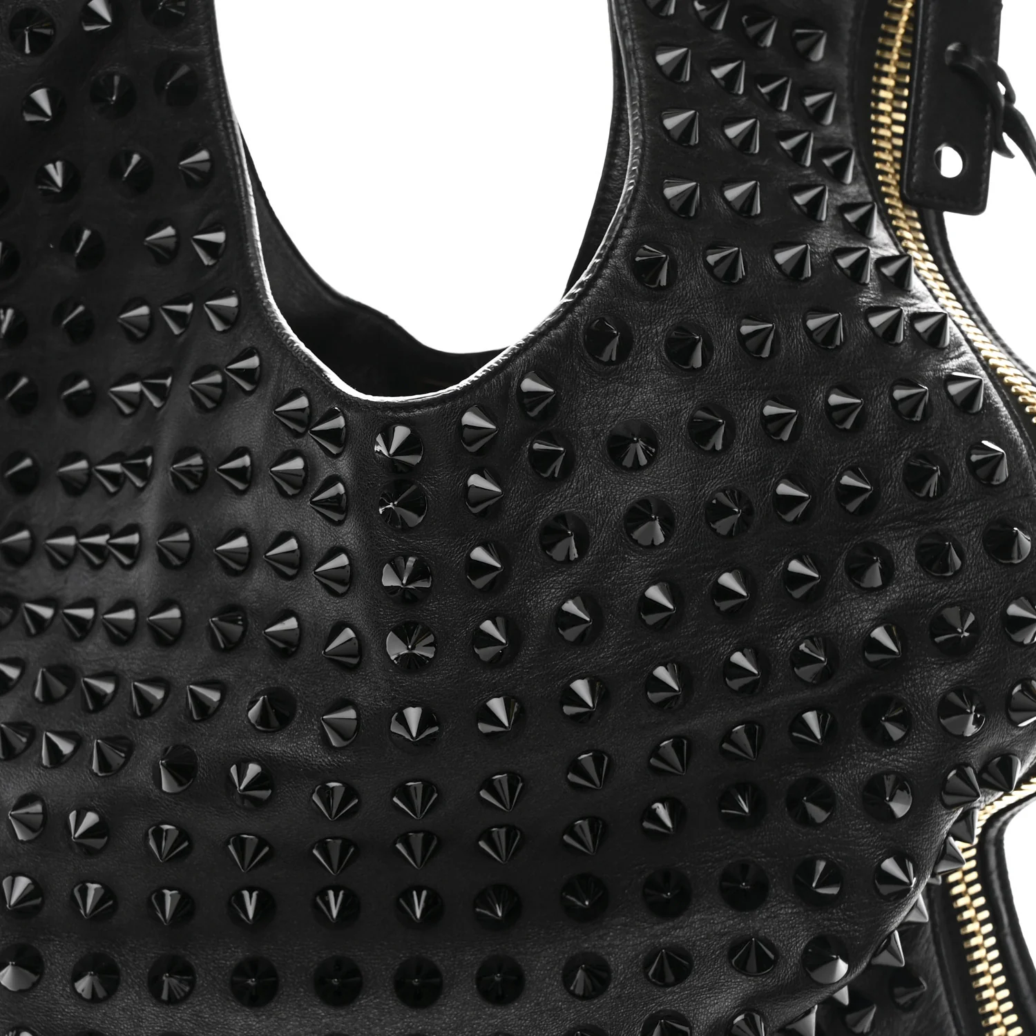 Ramskin Studded Large Alix Padlock Zip Shoulder Bag Black - Image 8