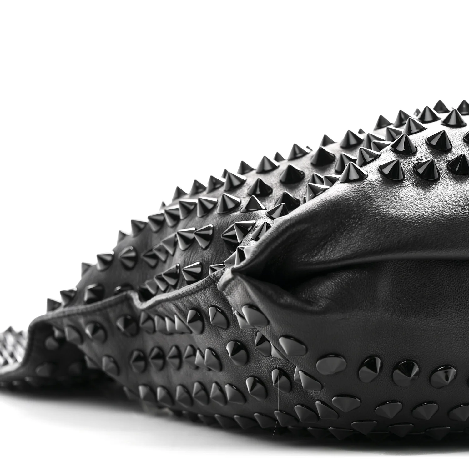 Ramskin Studded Large Alix Padlock Zip Shoulder Bag Black - Image 9