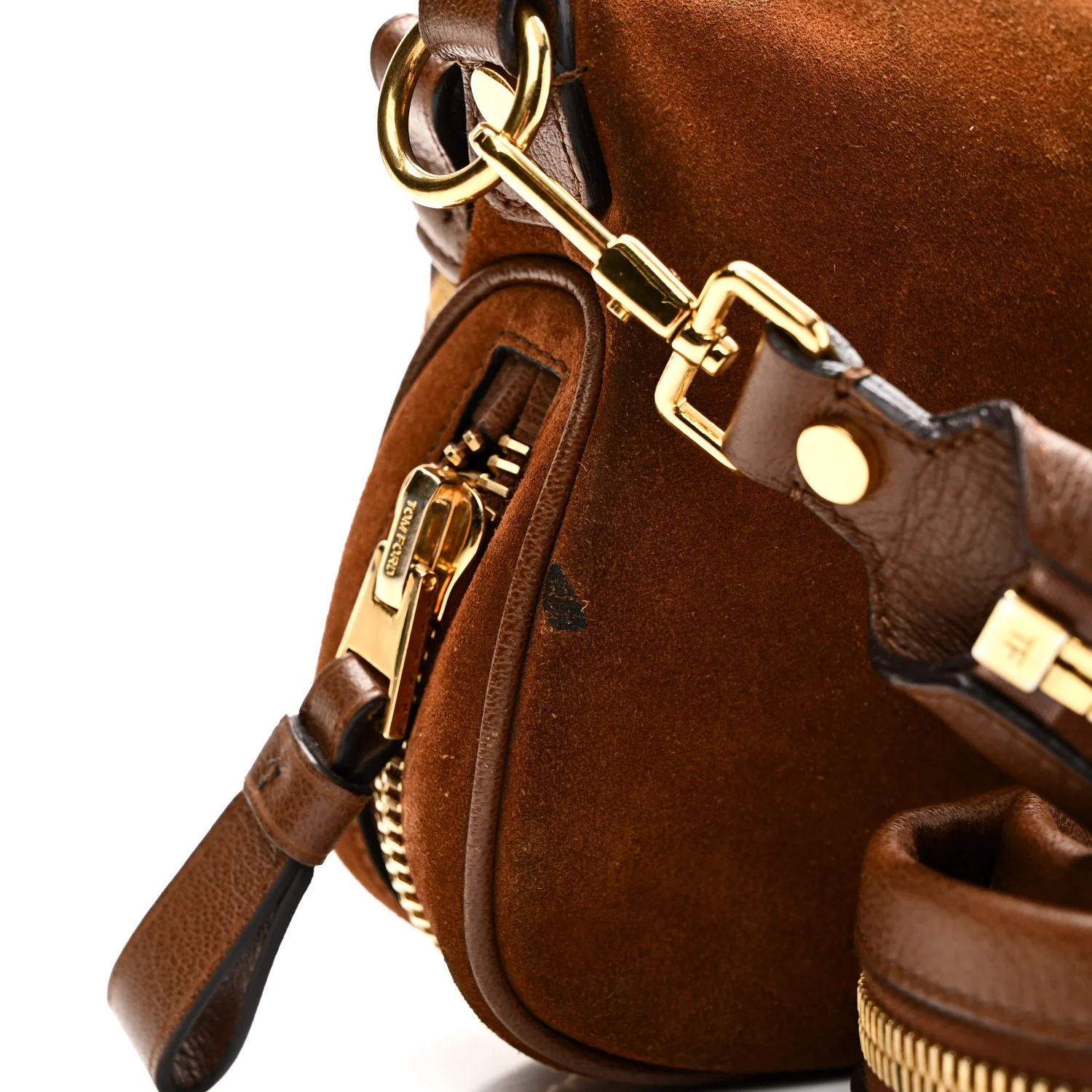 Suede Calfskin Mini Jennifer Crossbody Caramel - Image 7