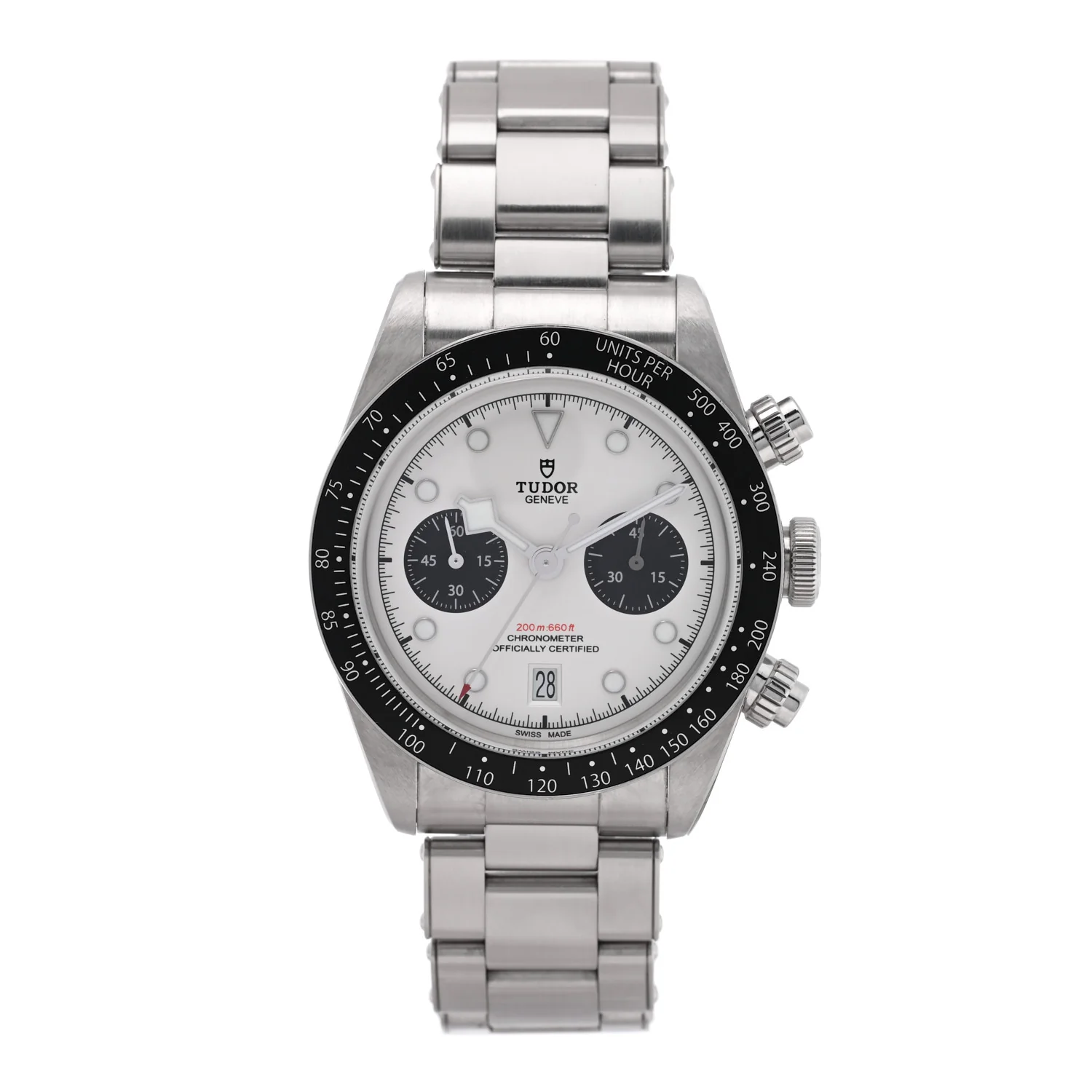 Stainless Steel 41mm Black Bay Chronograph Panda Automatic Watch White 79360N