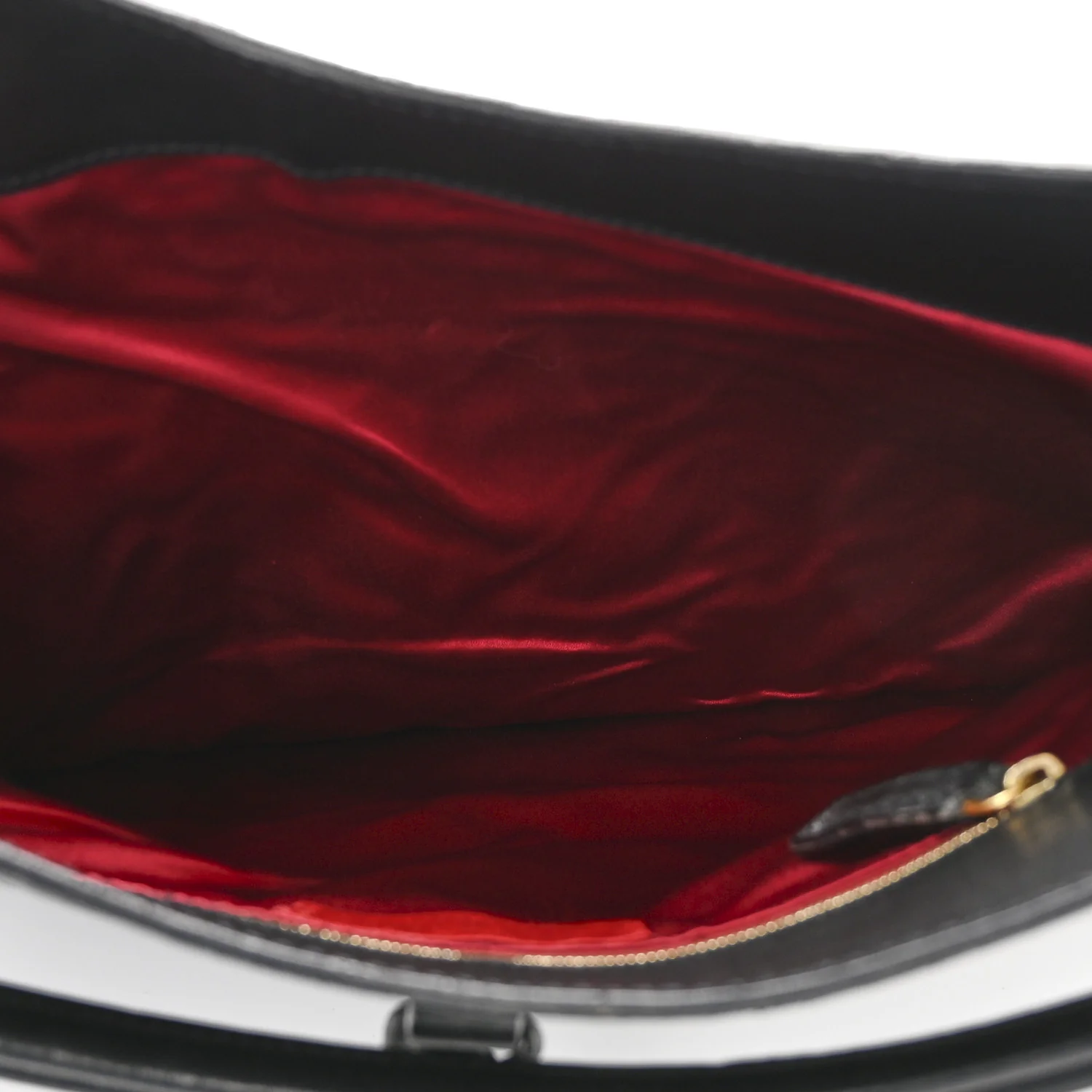Calfskin Embossed Floral Shoulder Bag Black - Image 5