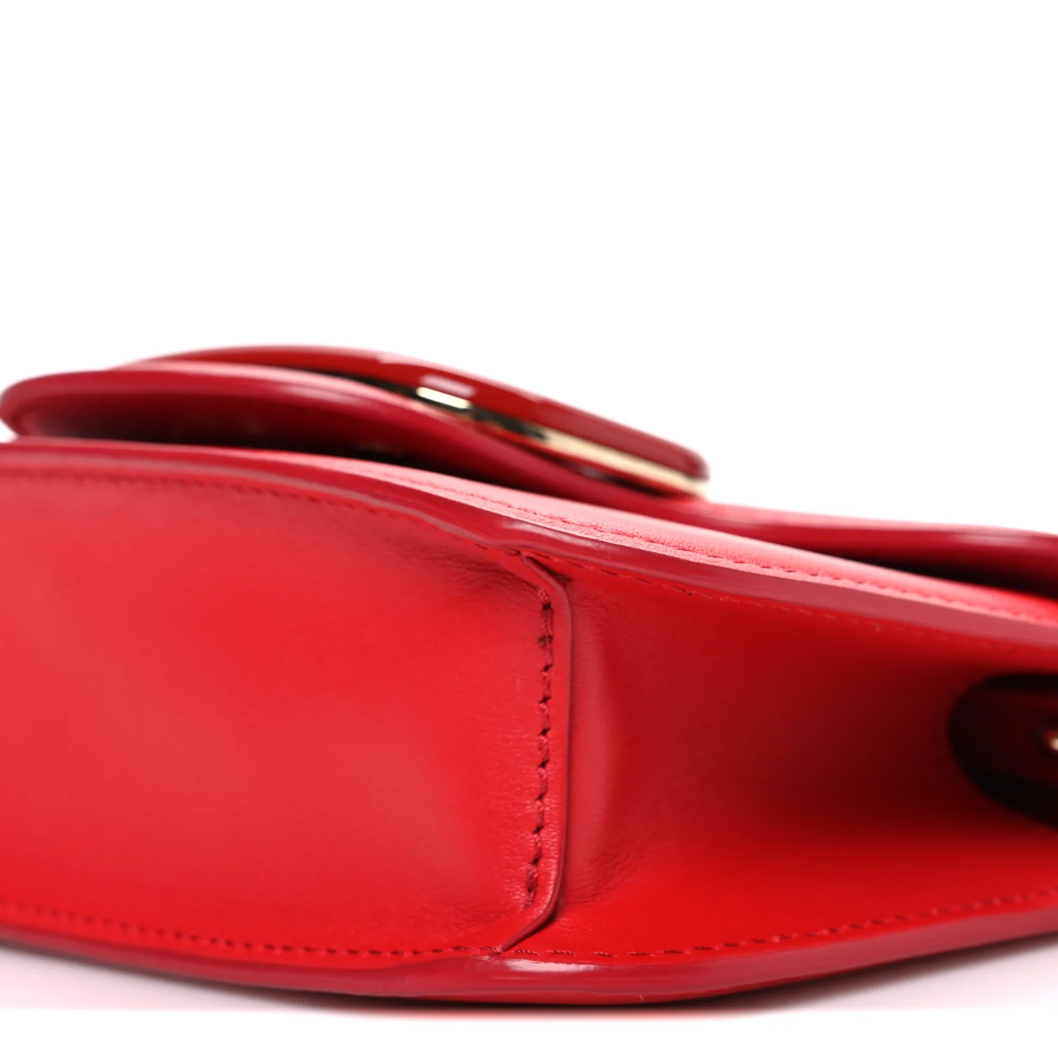 Calfskin Enamel Vlogo Small Loco Shoulder Bag Rouge Pur - Image 10