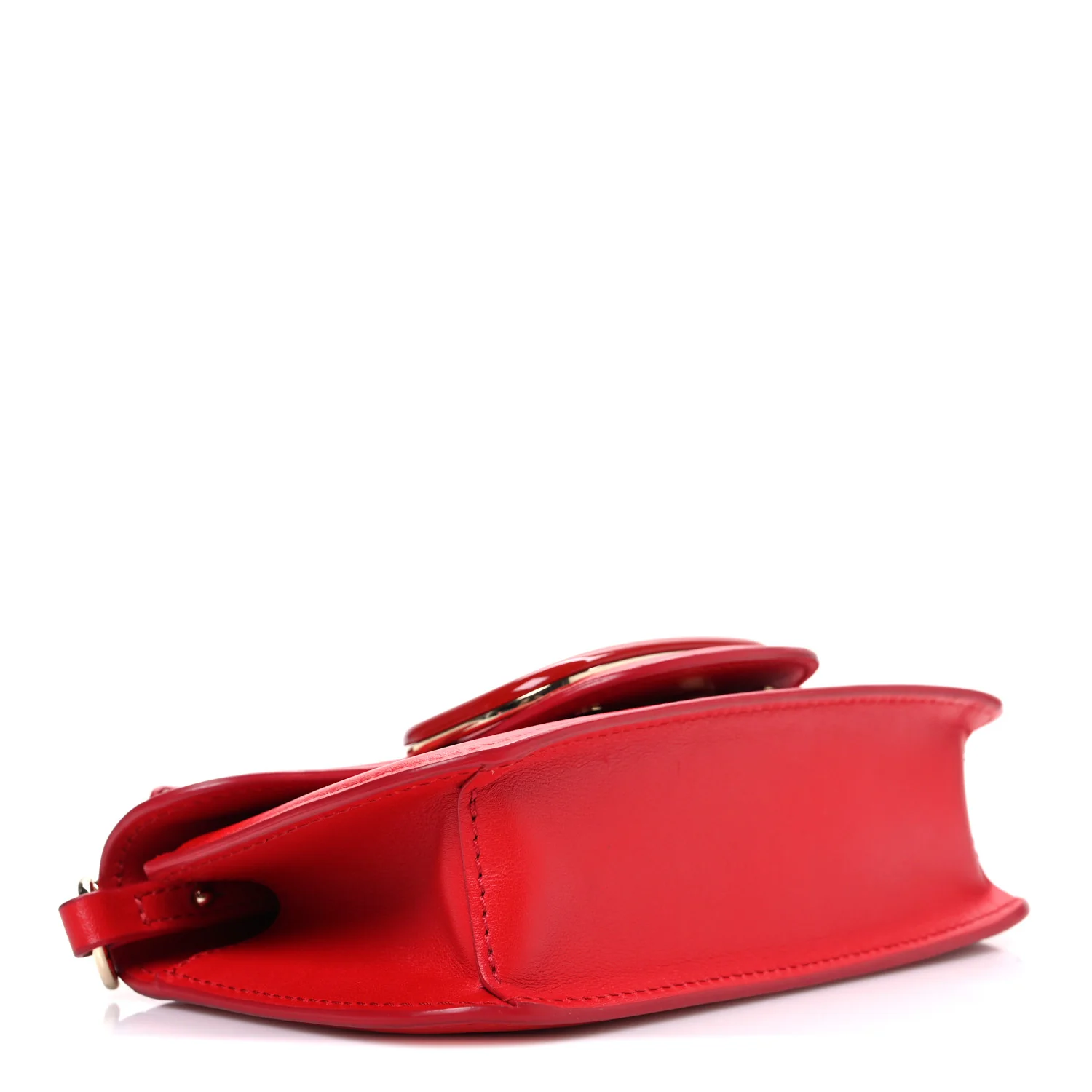 Calfskin Enamel Vlogo Small Loco Shoulder Bag Rouge Pur - Image 4