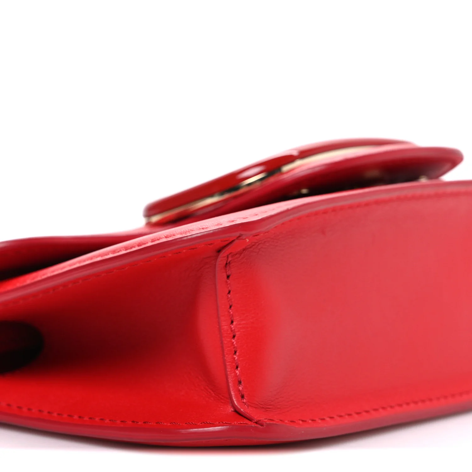 Calfskin Enamel Vlogo Small Loco Shoulder Bag Rouge Pur - Image 9