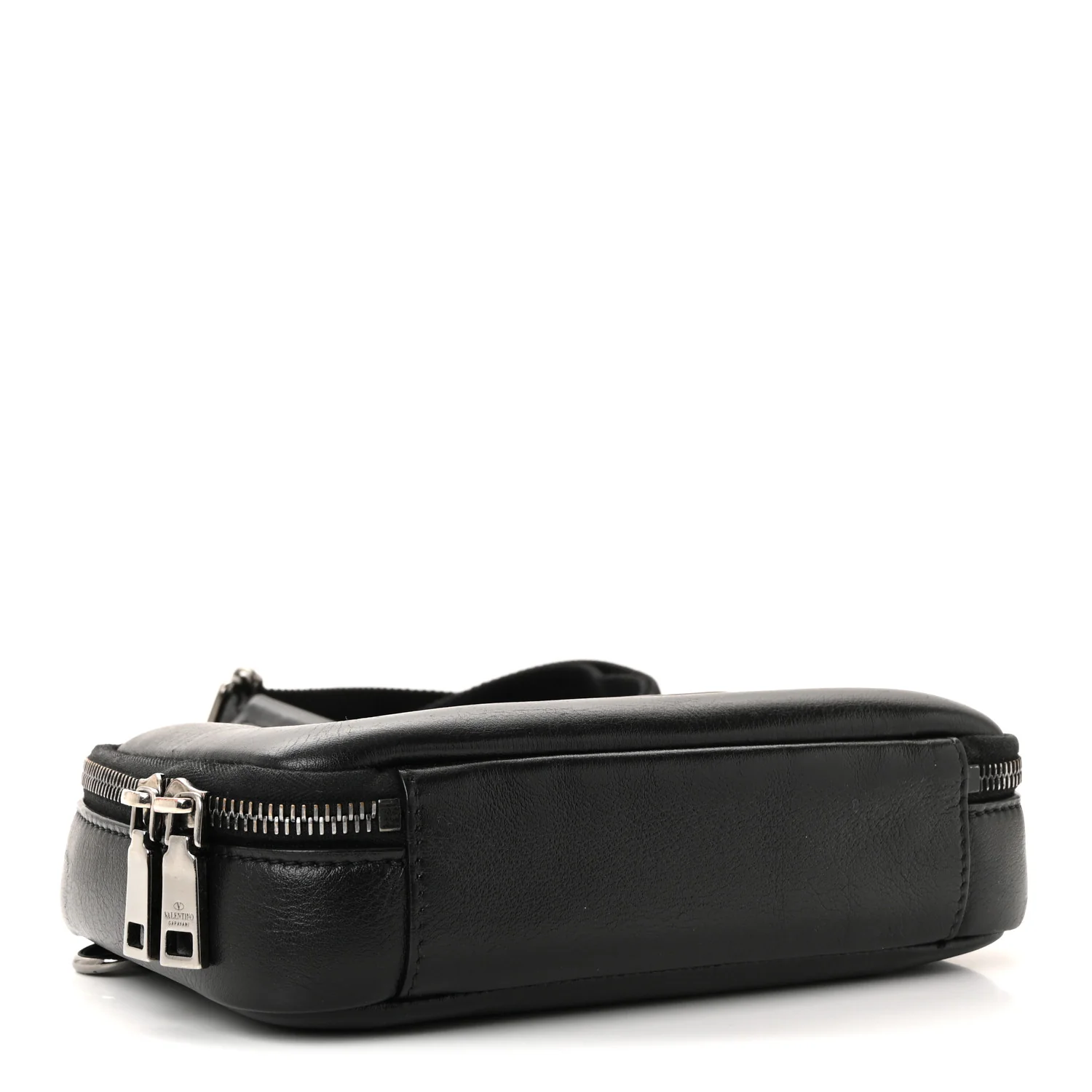 Calfskin Lacquered Vlogo Crossbody Bag Black - Image 4